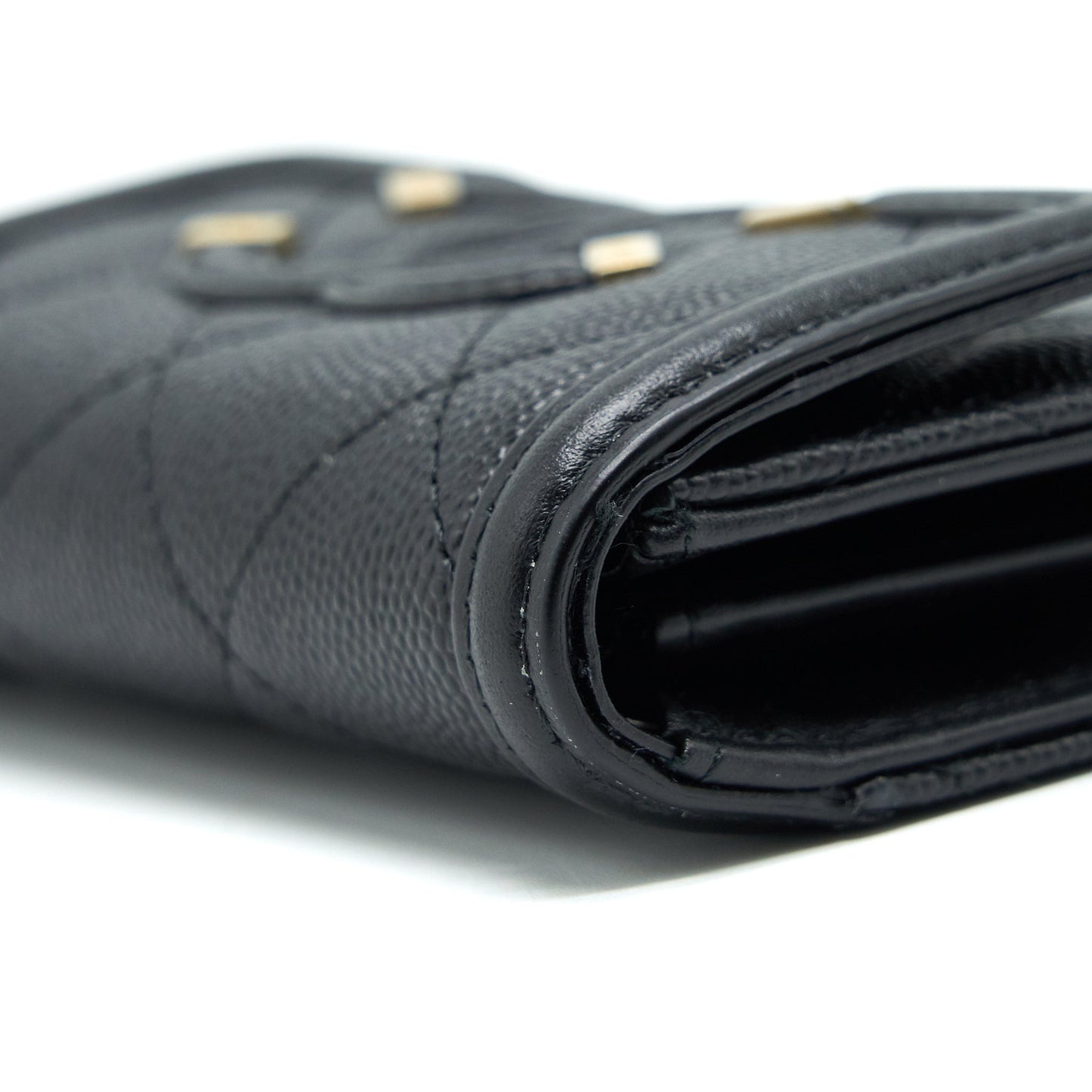 Chanel Filigree Flap Card Holder Caviar Black