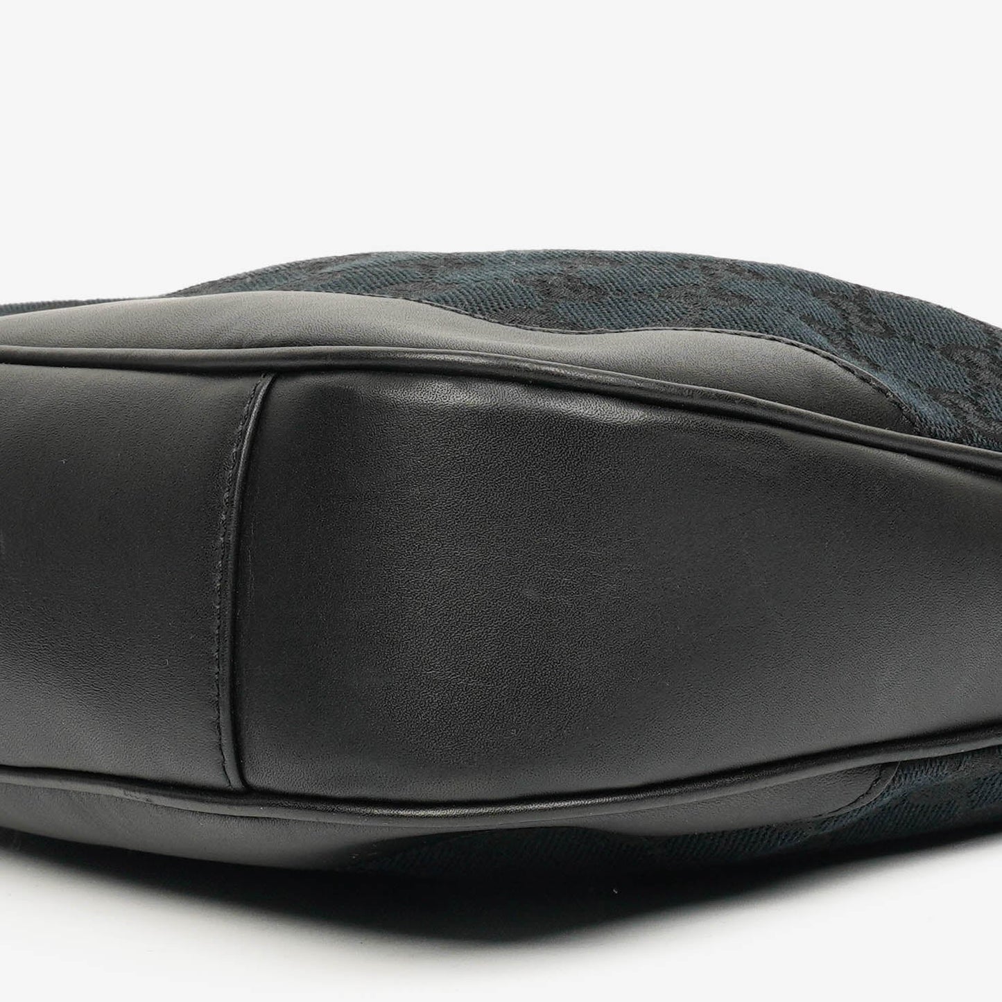 Gucci Bamboo Top Handle Dark Navy Monogram Canvas And Leather Hobo Bag