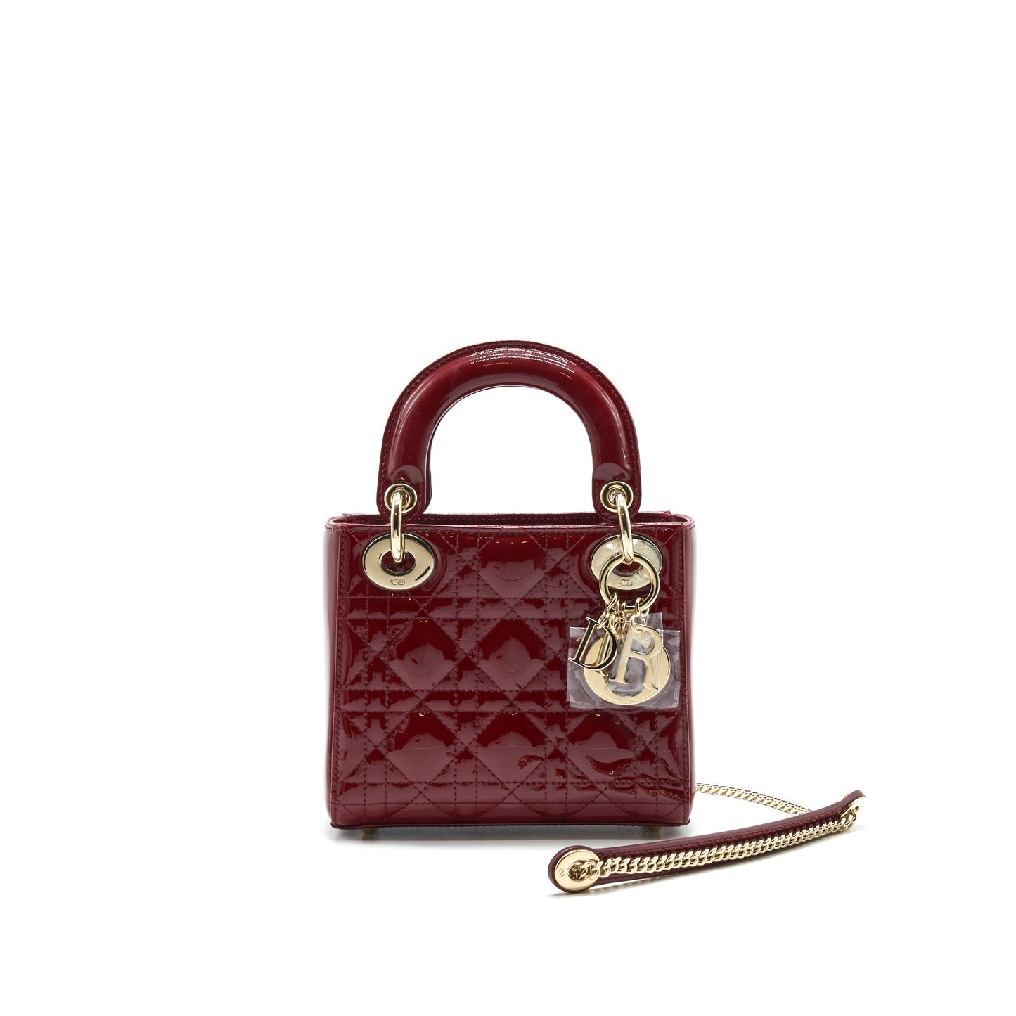 Dior mini lady Dior Patent leather Red with