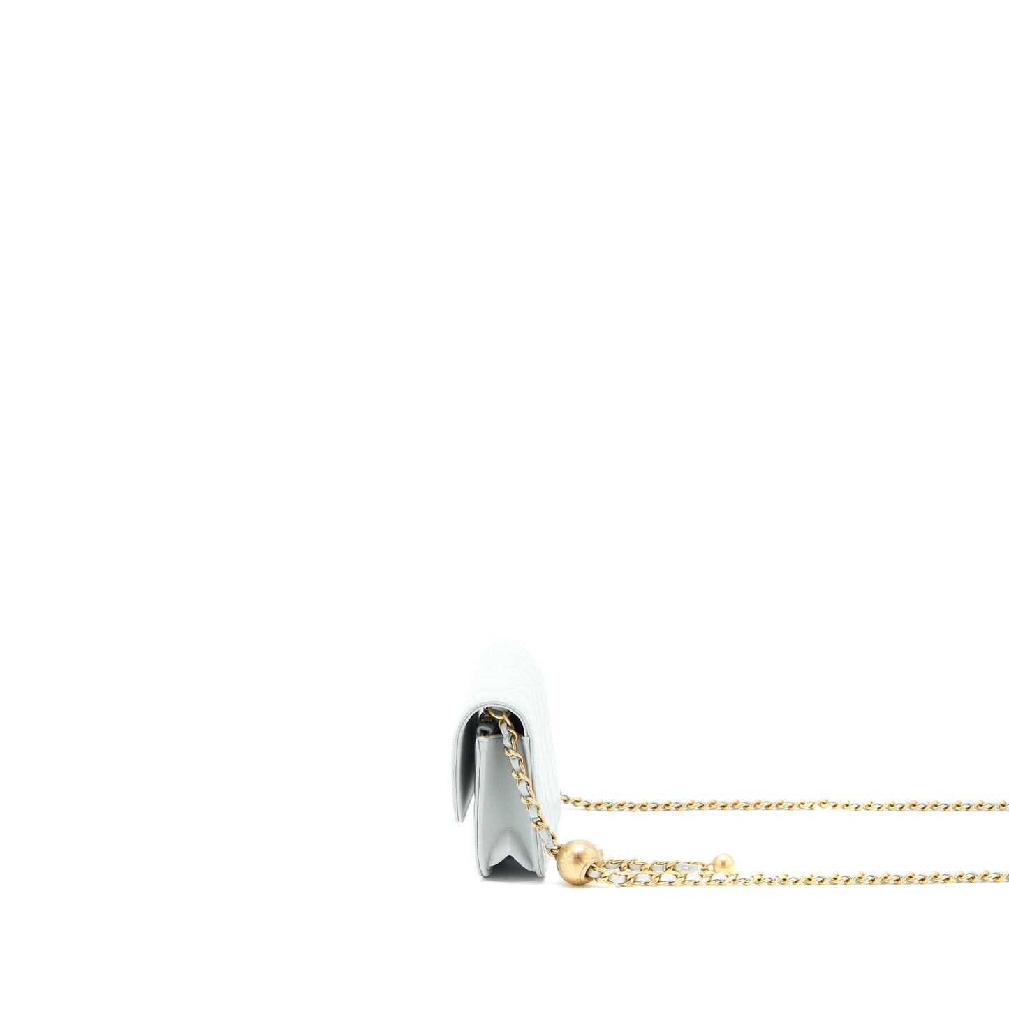 Chanel 23C Pearl Crush Mini Flap Bag Lambskin Light Grey Brushed  (Microchip)
