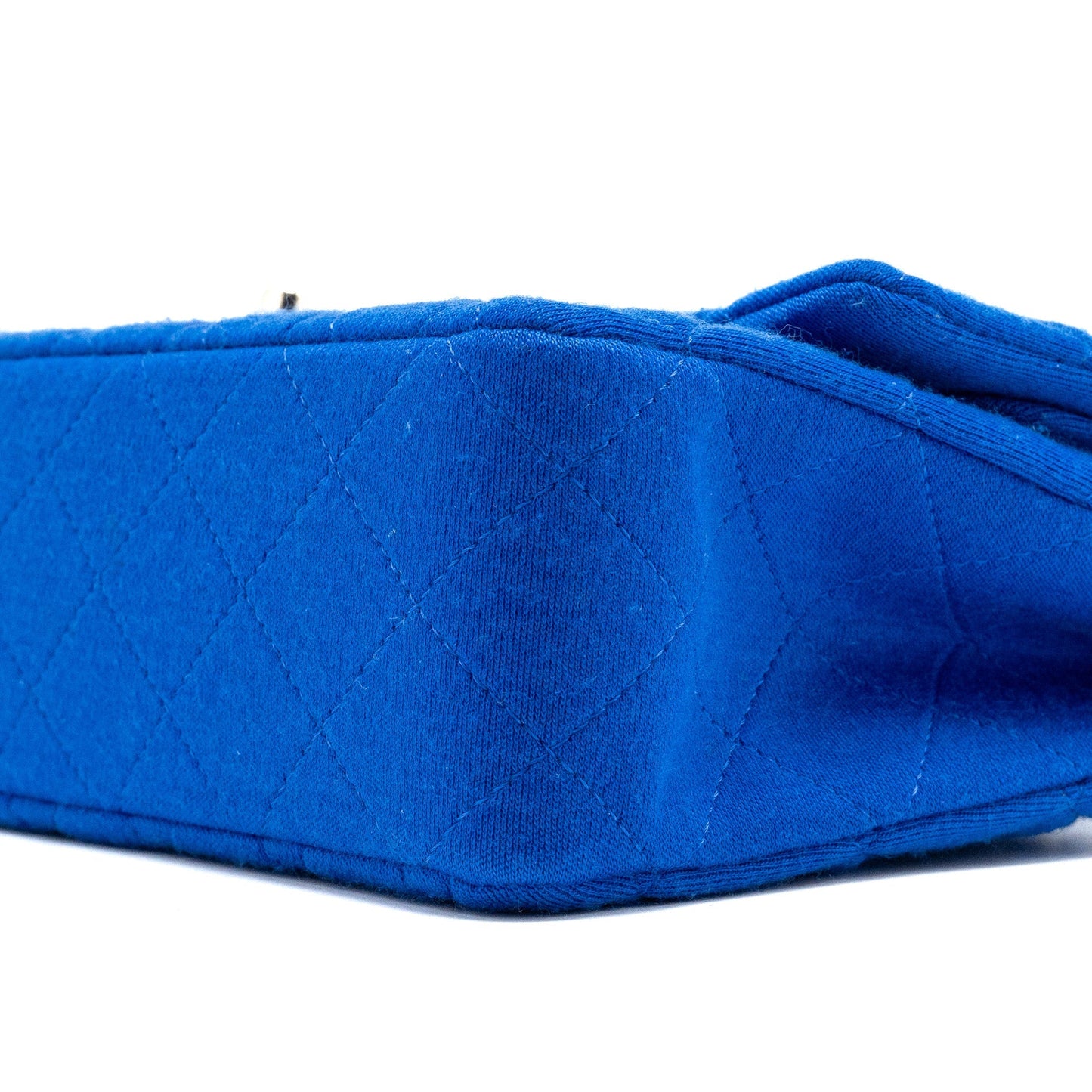Chanel medium classic double flap bag fabric blue