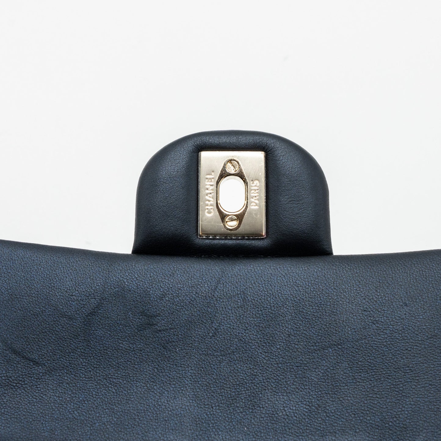 Chanel 22a Top Handle Mini Rectangular Flap Bag Lambskin Dark Blue L(Microchip)