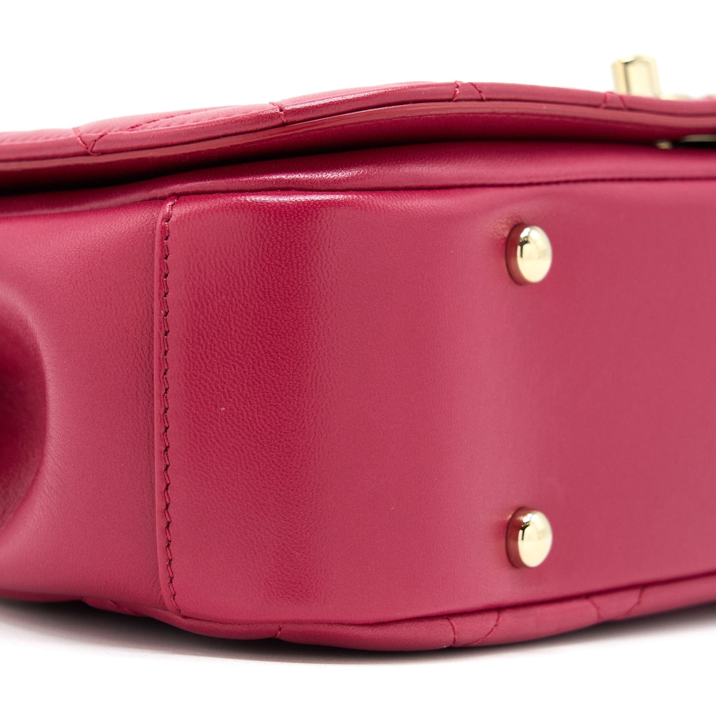 Chanel Top Handle Flap Bag Crossbody Lambskin Pink
