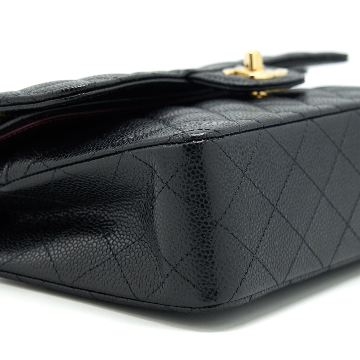 Chanel 22c caviar small classic double flap bag black