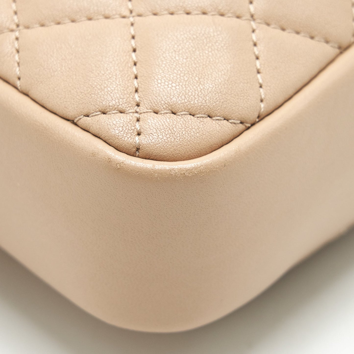 Chanel Quilted Chain Shoulder Bag/ Crossbody Bag beige L