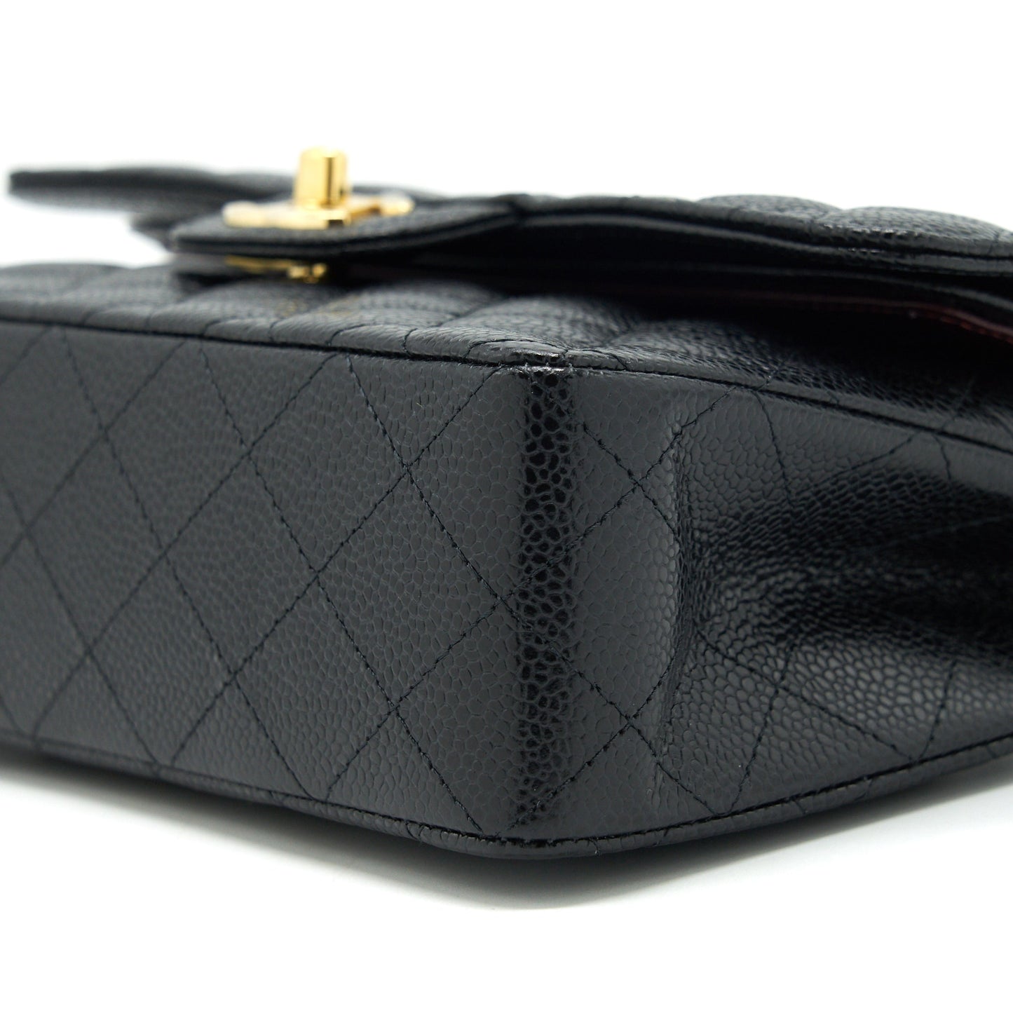 Chanel 22c caviar small classic double flap bag black
