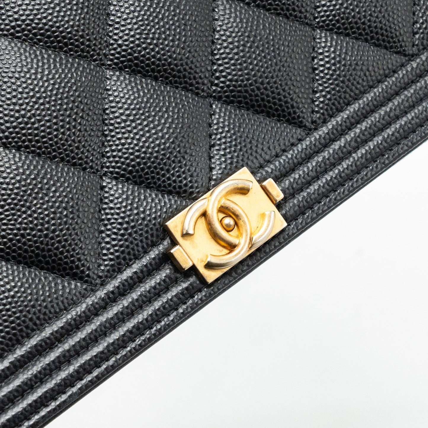Chanel Boy Wallet On Chain Caviar Black