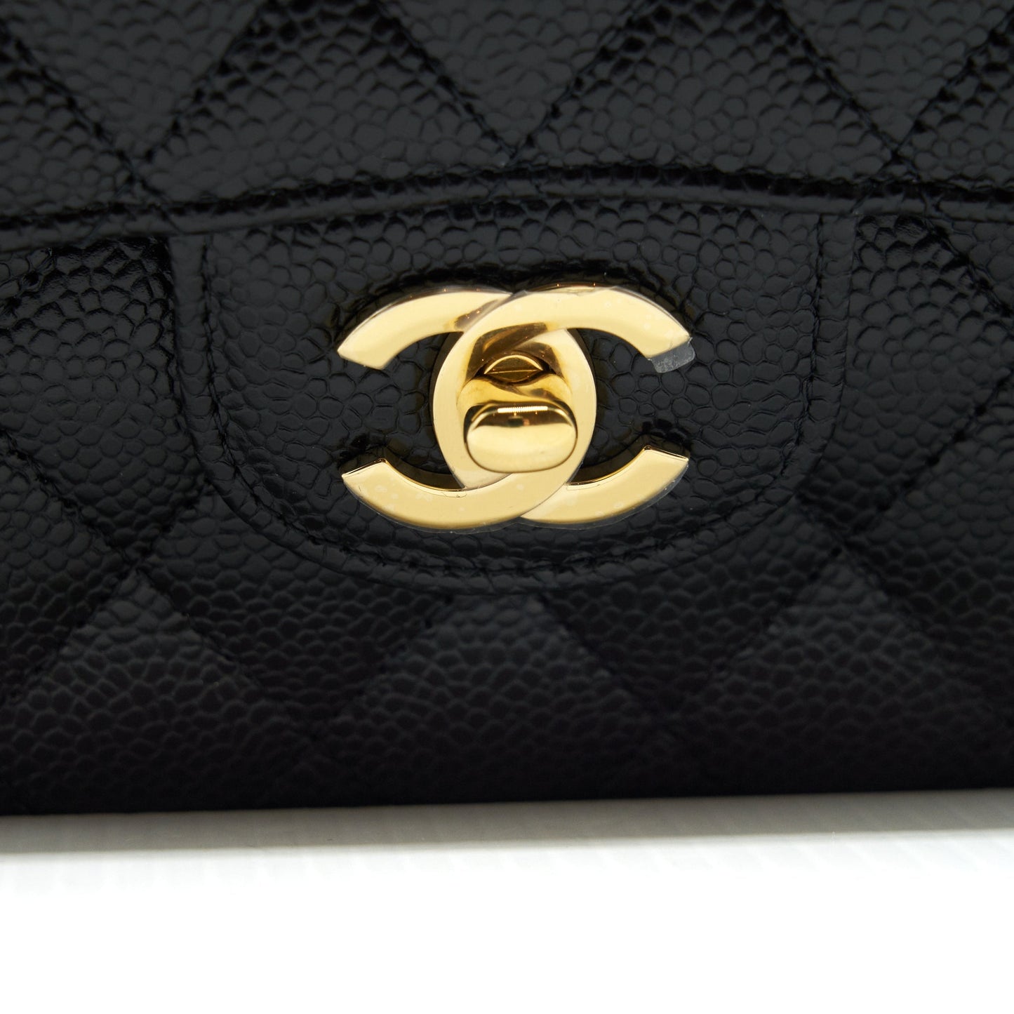 Chanel 22c caviar small classic double flap bag black