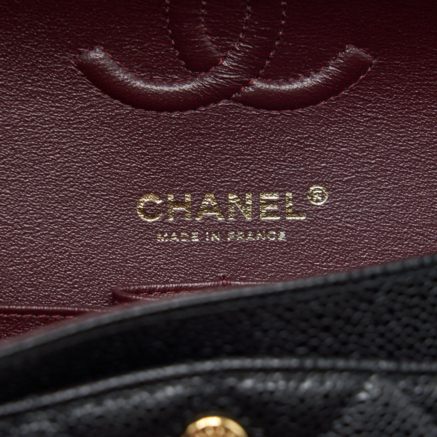 Chanel 22c caviar small classic double flap bag black