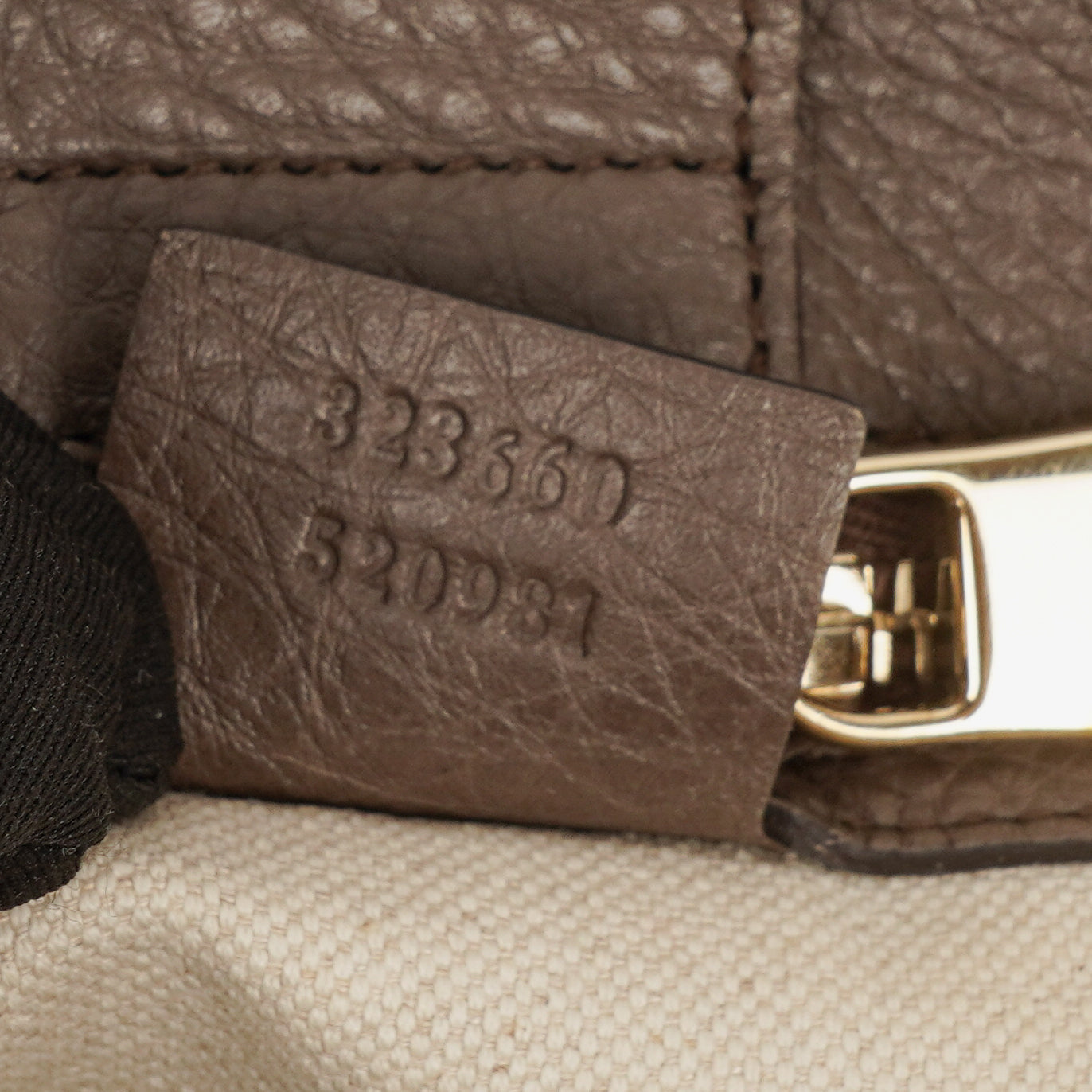 Gucci Pebbled Calfskin Bamboo Shopper Tote Bag