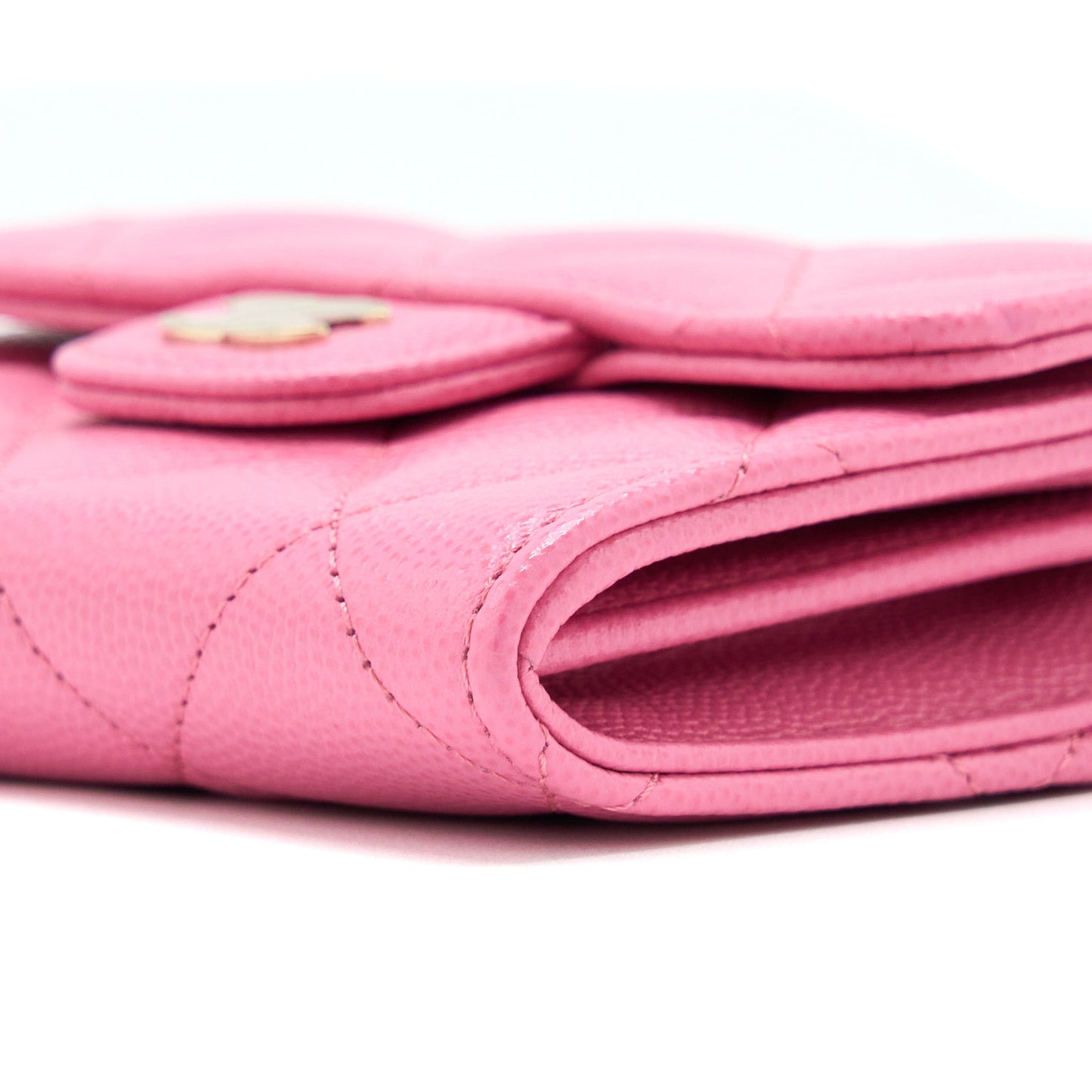 Chanel Mini Flap Card Holder Caviar Pink L