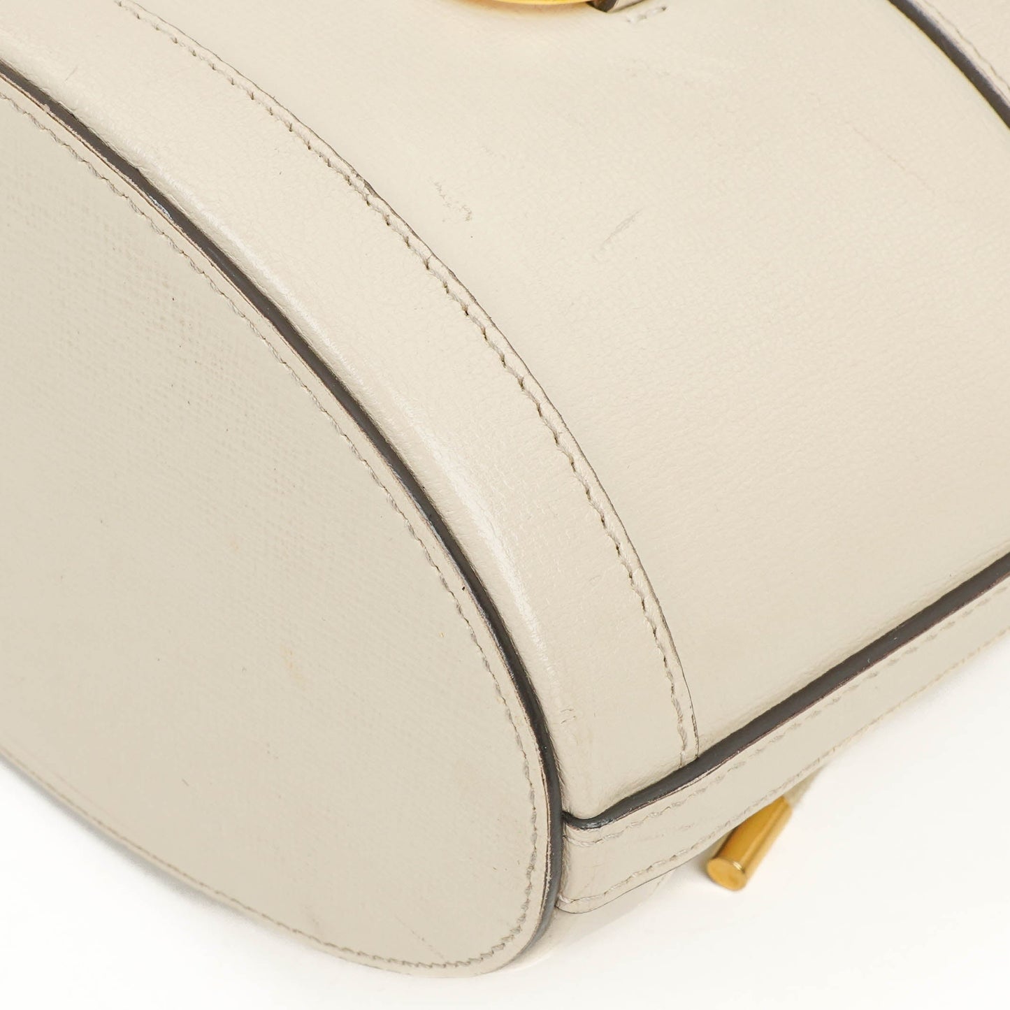 Gucci Horsebit 1955 Azalea Sakai Calfskin Mystic White Drawstring Bucket Bag