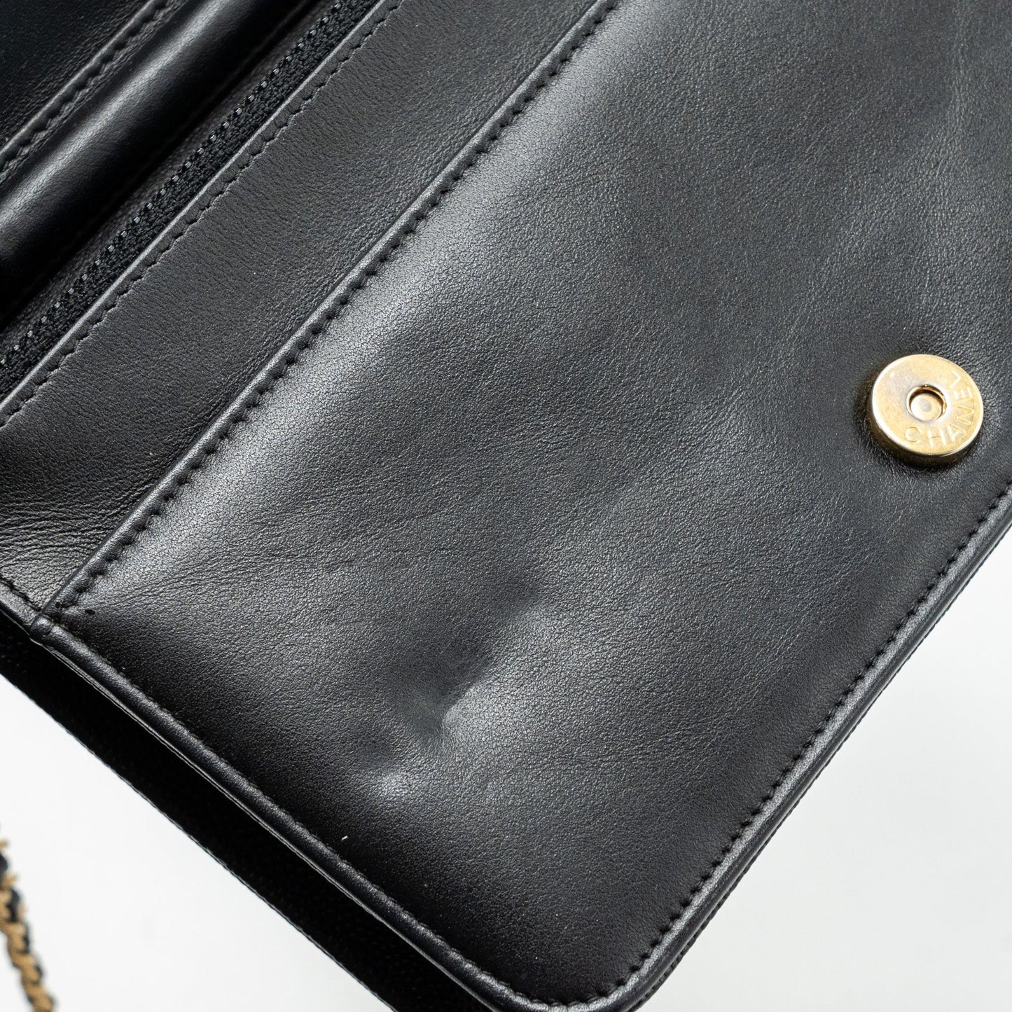 Chanel Boy Wallet On Chain Caviar Black
