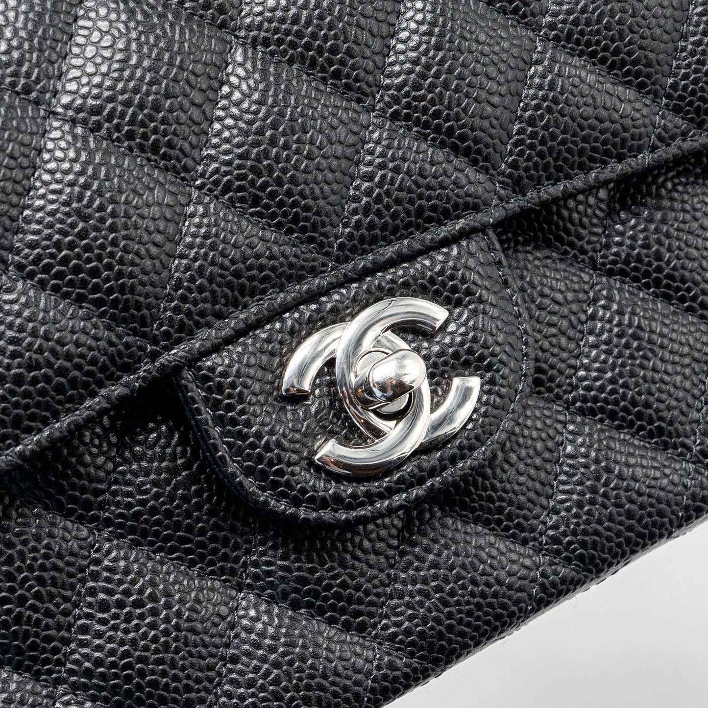 Chanel Small Classic Double Flap Bag Caviar Black  (microchip)