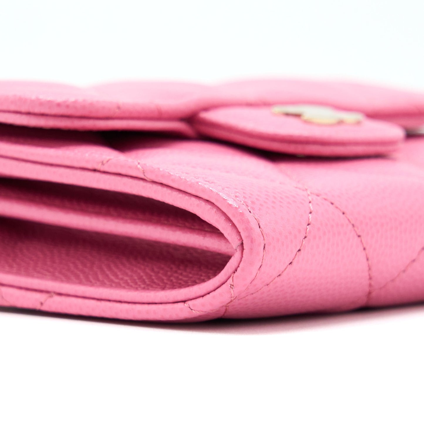 Chanel Mini Flap Card Holder Caviar Pink L