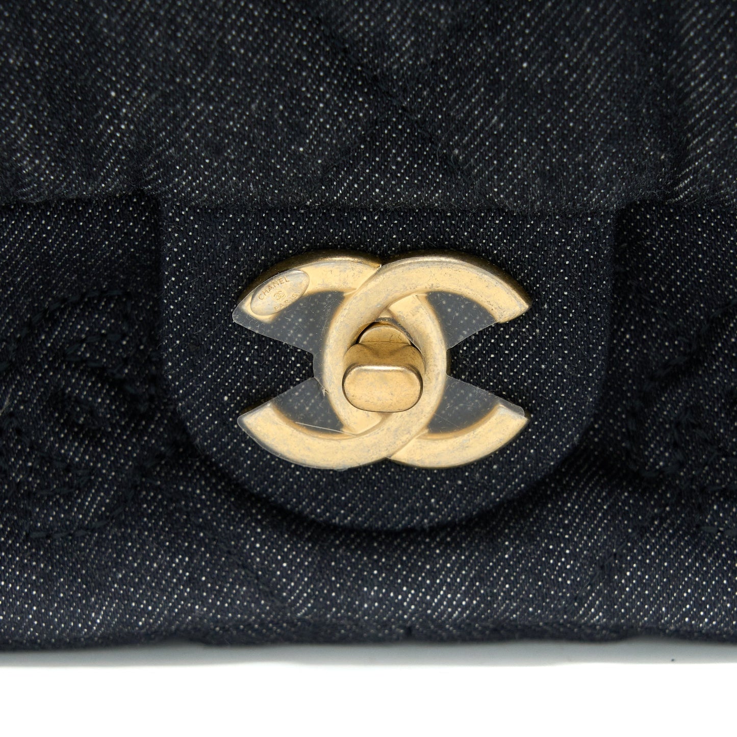 Chanel 22S Giant Chain Flap Shoulder Bag Denim Dark Blue Brushed  (Microchip)