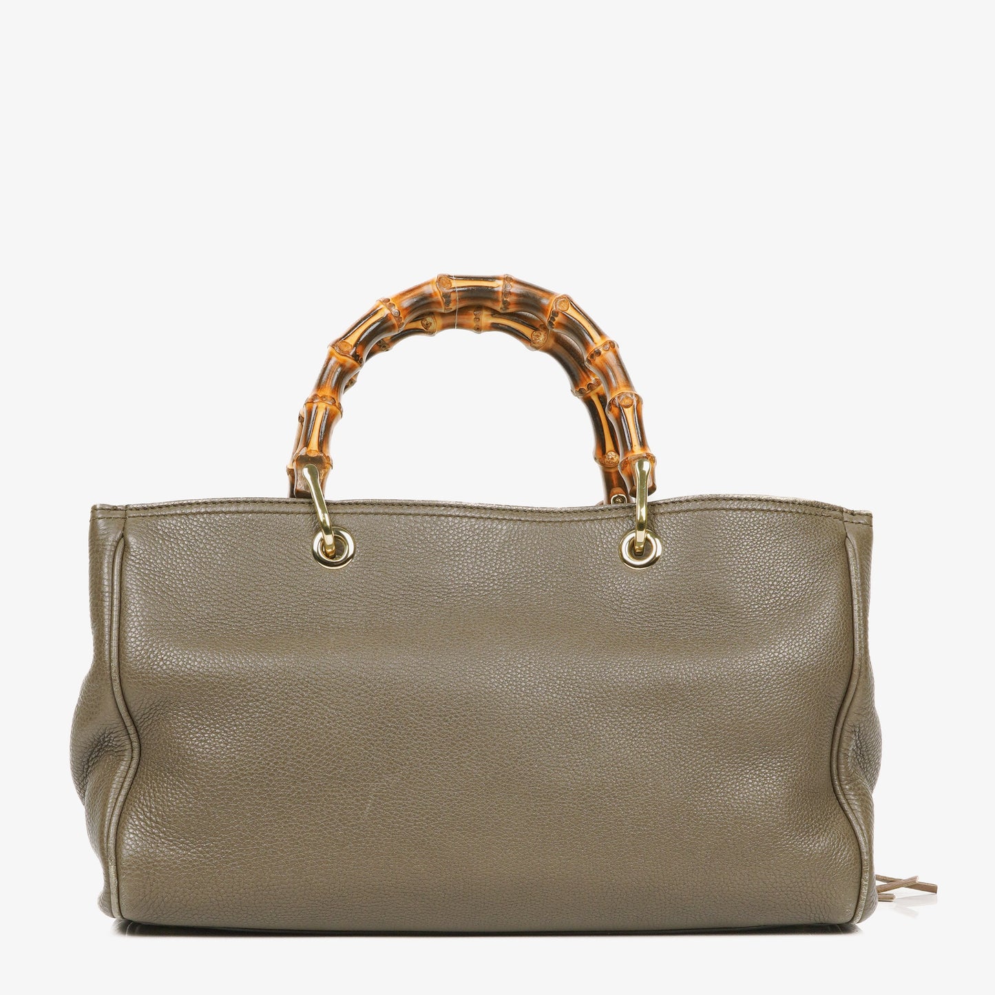 Gucci Pebbled Calfskin Bamboo Shopper Tote Bag