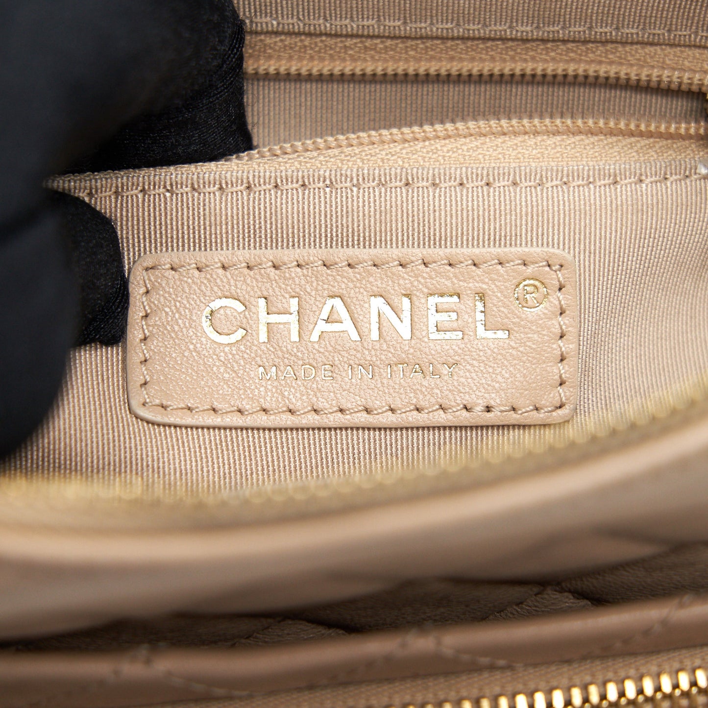 Chanel Quilted Chain Shoulder Bag/ Crossbody Bag beige L