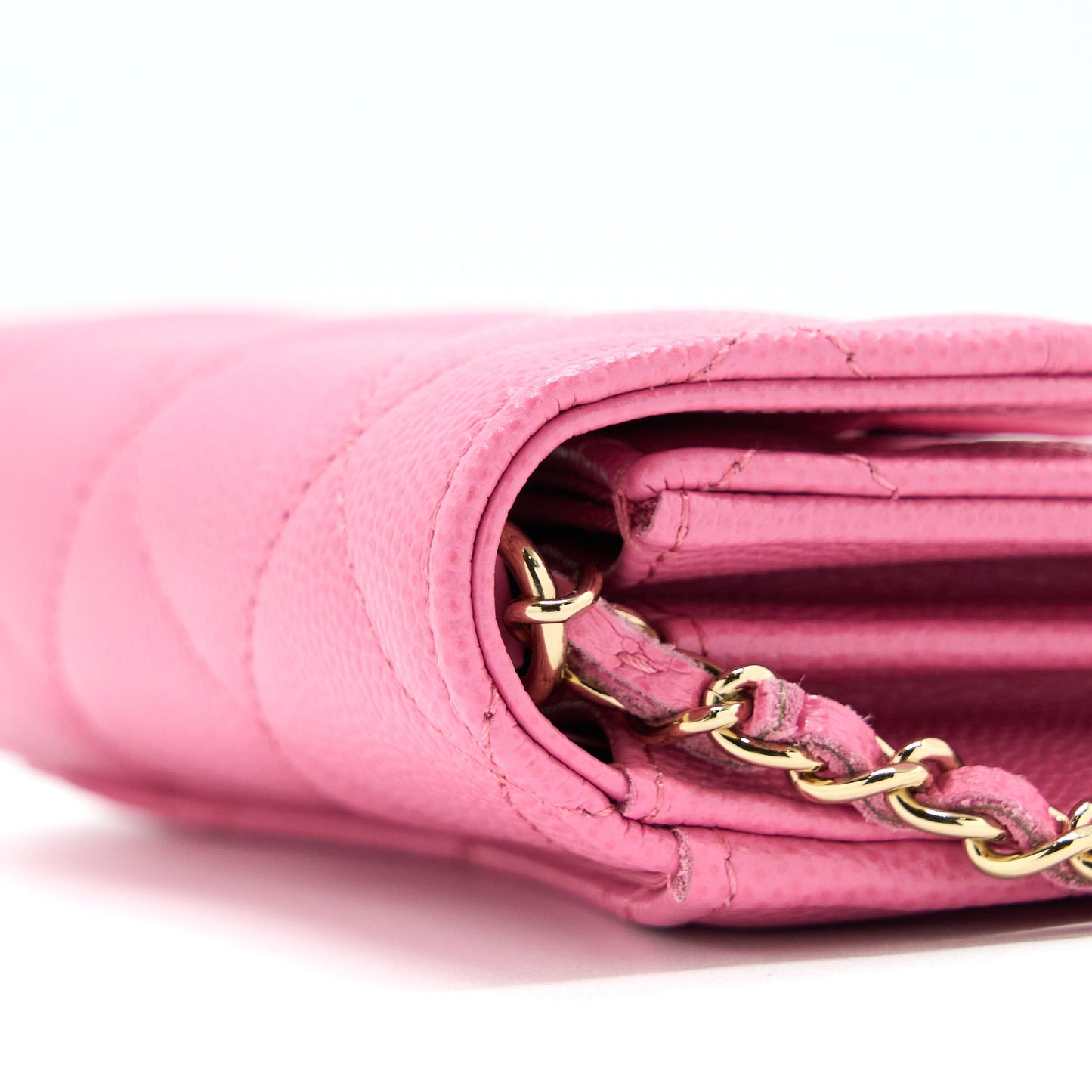 Chanel Mini Flap Card Holder Caviar Pink L