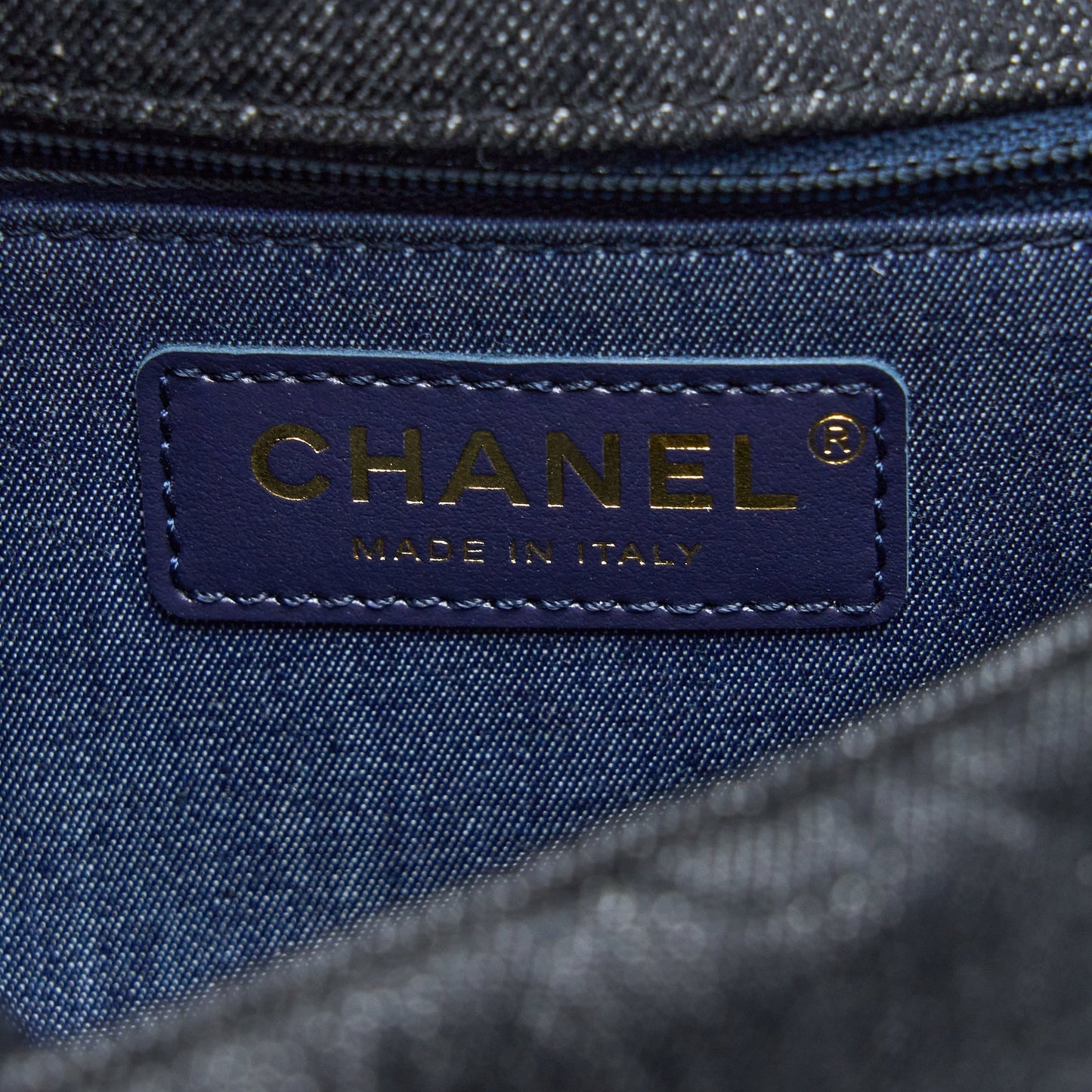 Chanel 22S Giant Chain Flap Shoulder Bag Denim Dark Blue Brushed  (Microchip)