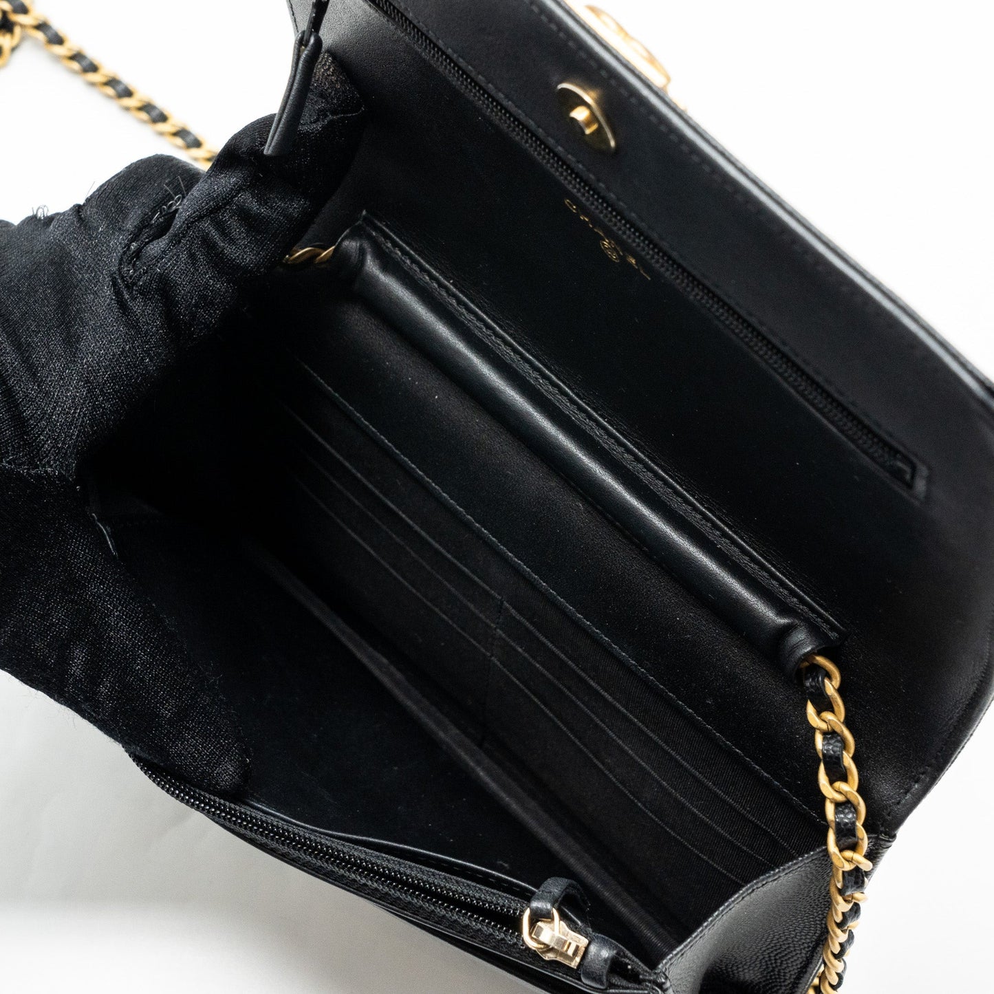 Chanel Boy Wallet On Chain Caviar Black