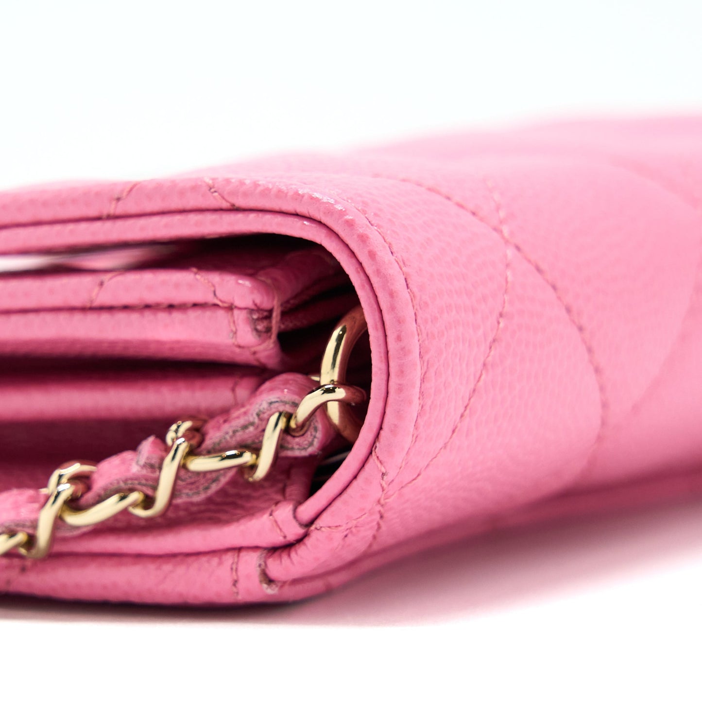 Chanel Mini Flap Card Holder Caviar Pink L