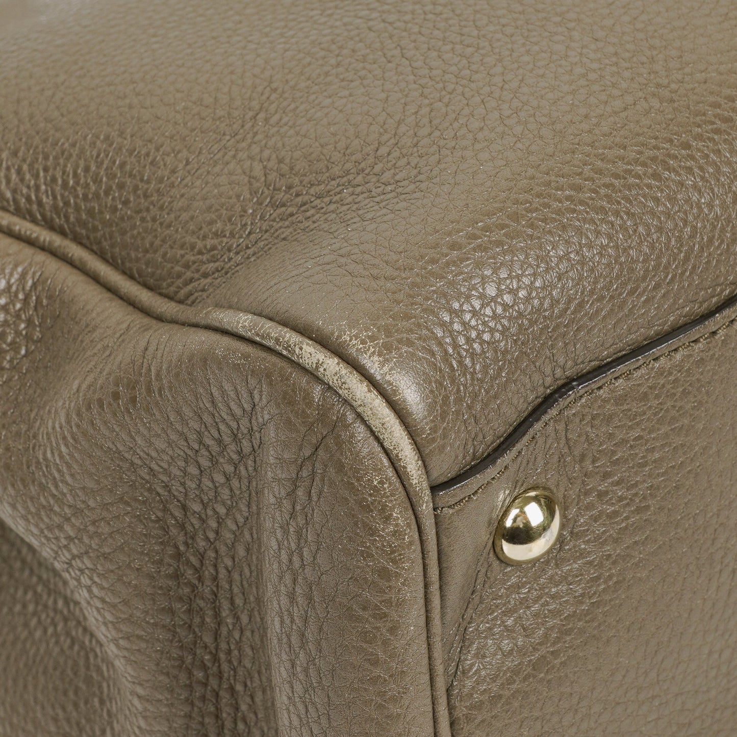 Gucci Pebbled Calfskin Bamboo Shopper Tote Bag
