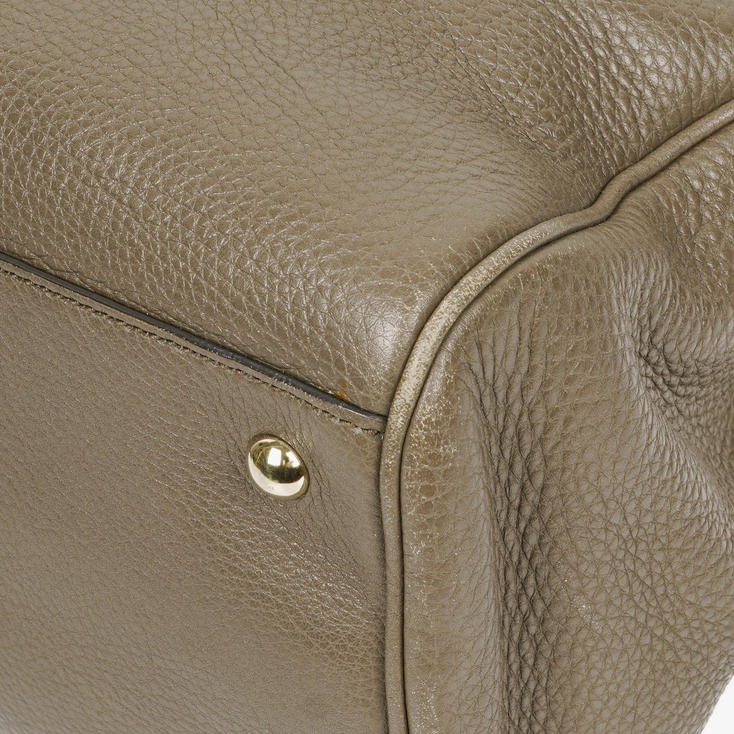 Gucci Pebbled Calfskin Bamboo Shopper Tote Bag