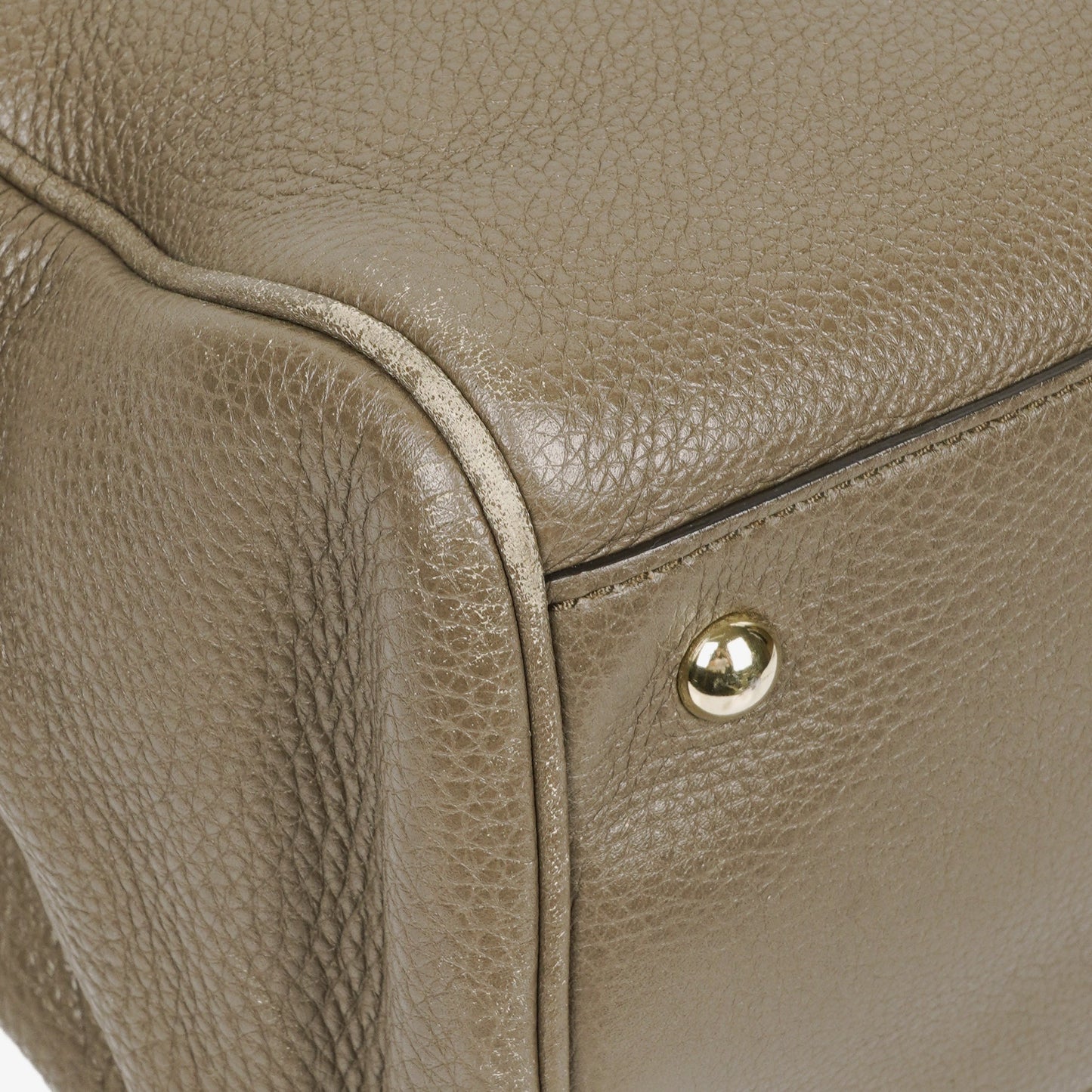 Gucci Pebbled Calfskin Bamboo Shopper Tote Bag