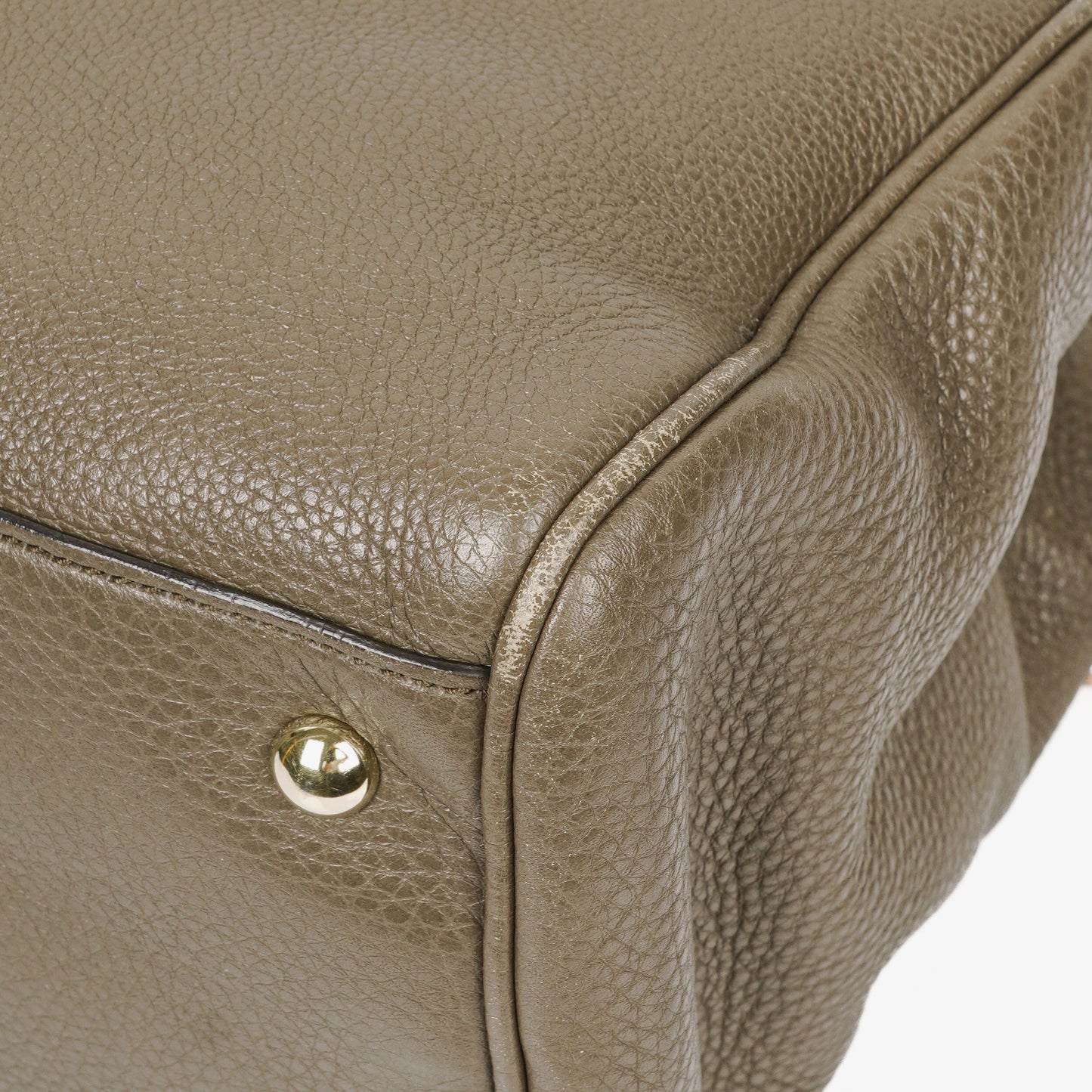 Gucci Pebbled Calfskin Bamboo Shopper Tote Bag
