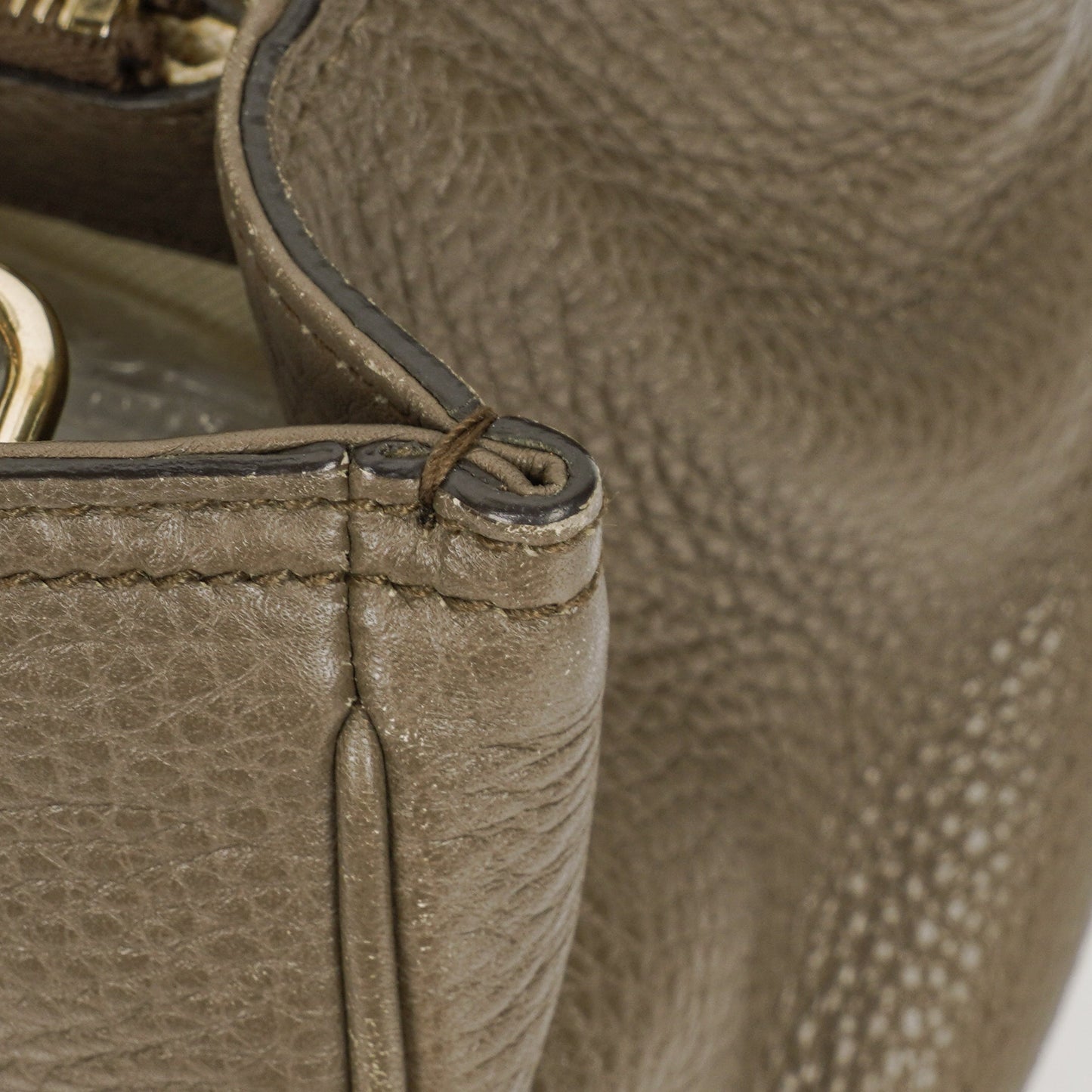 Gucci Pebbled Calfskin Bamboo Shopper Tote Bag