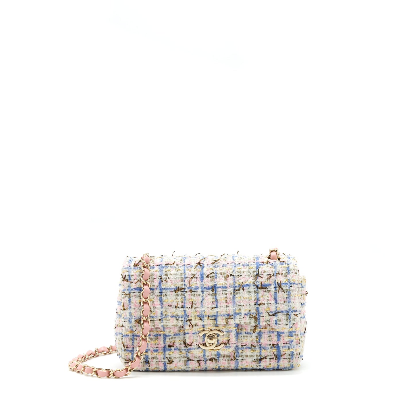 Chanel Mini Rectangular Flap Bag Tweed Multicolour L