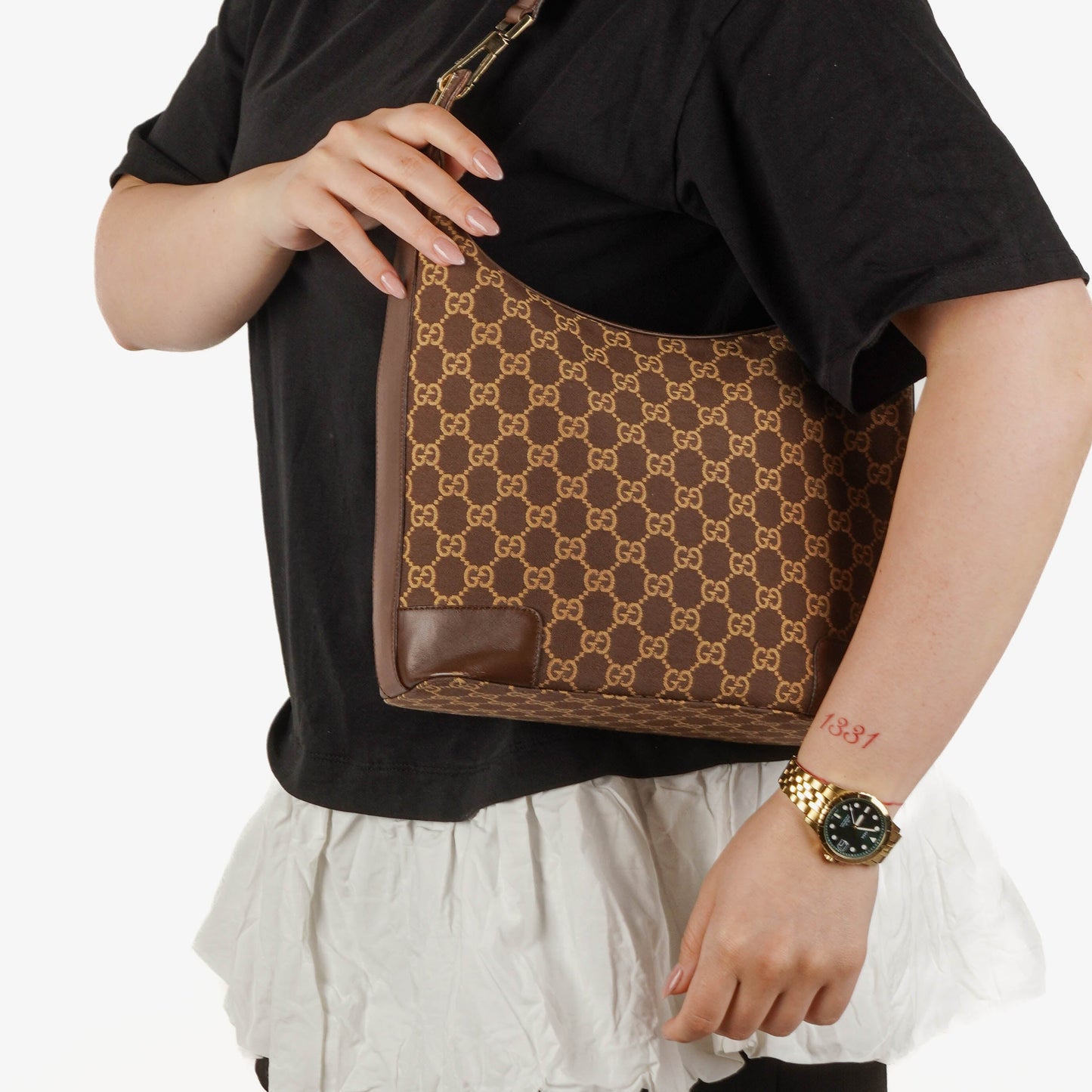 Gucci GG Canvas Hobo Shoulder Bag