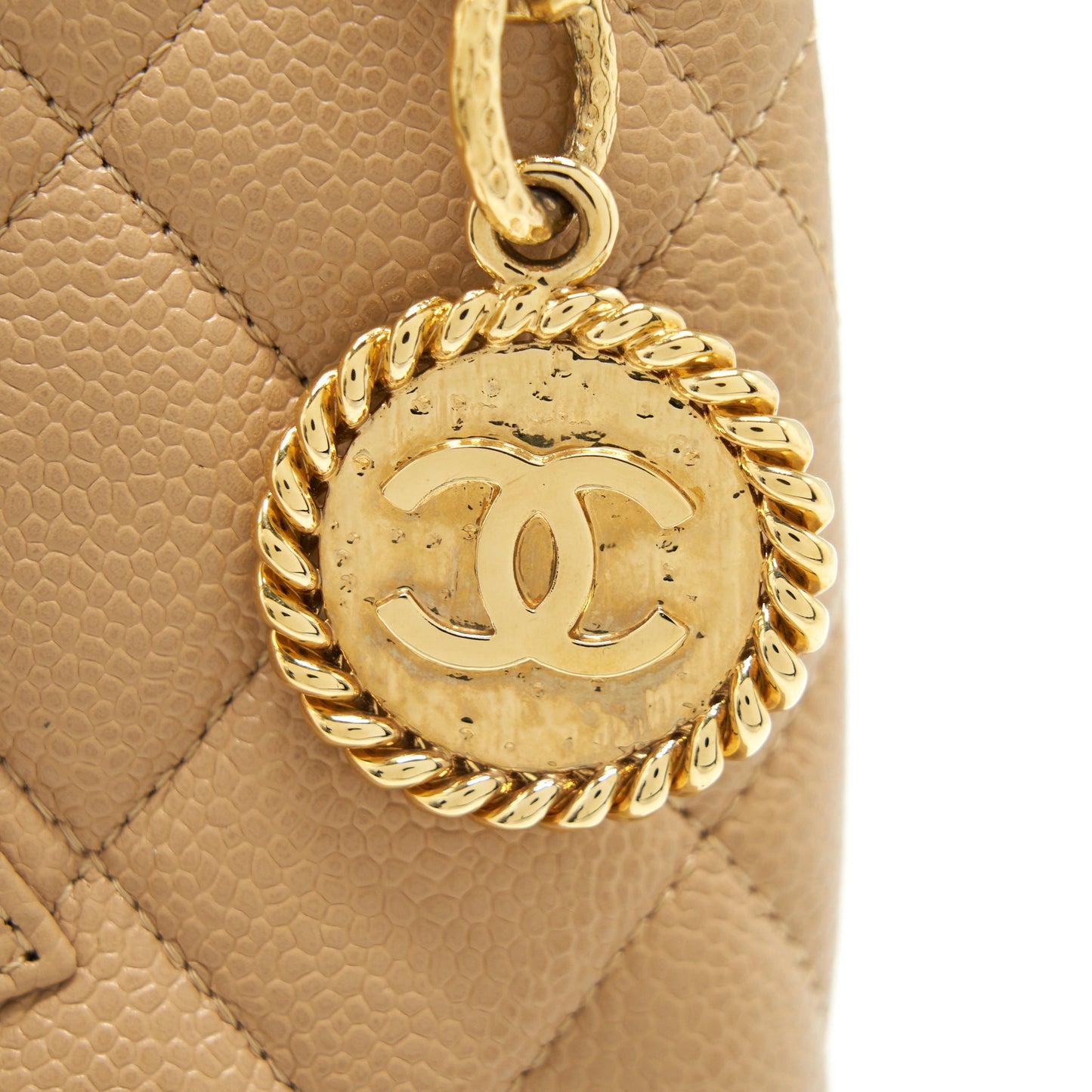 Chanel  Medallion Tote Bag Caviar Beige