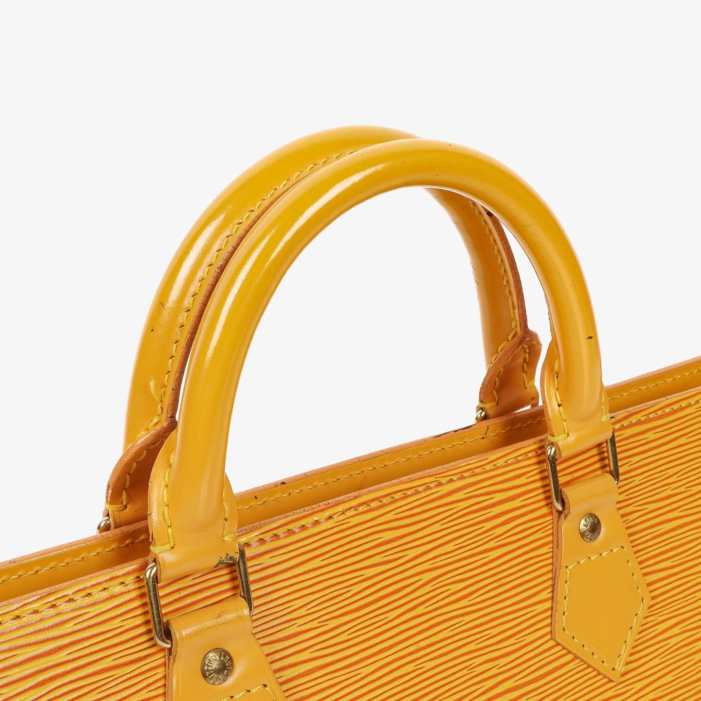 Louis Vuitton Triangle Yellow EPI Leather Handbag