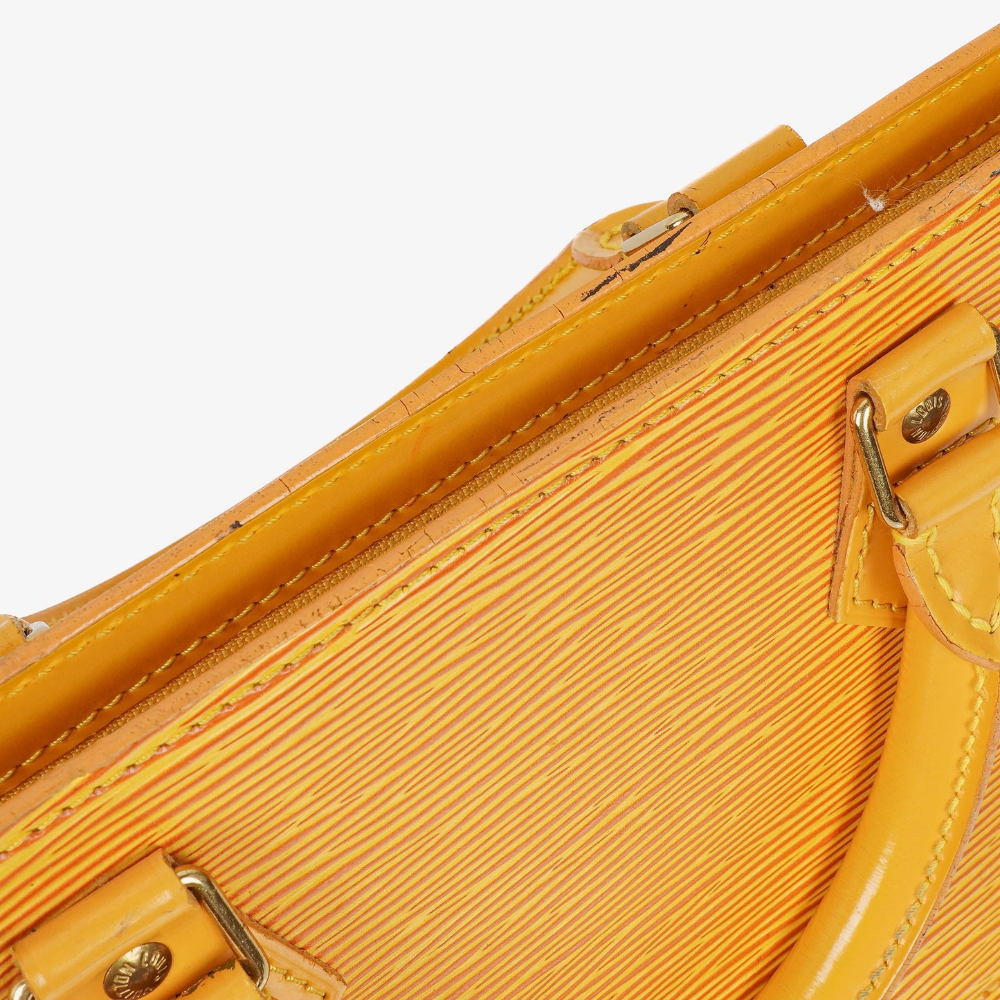 Louis Vuitton Triangle Yellow EPI Leather Handbag