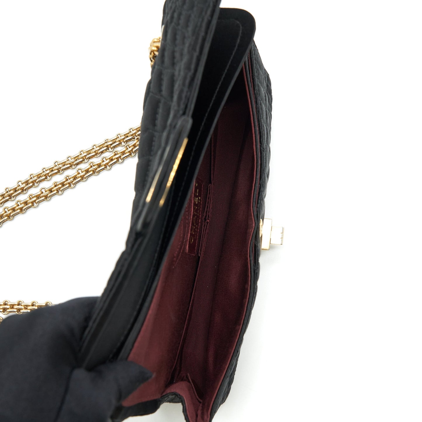 Chanel 2.55 Reissue Flap Bag Satin Black