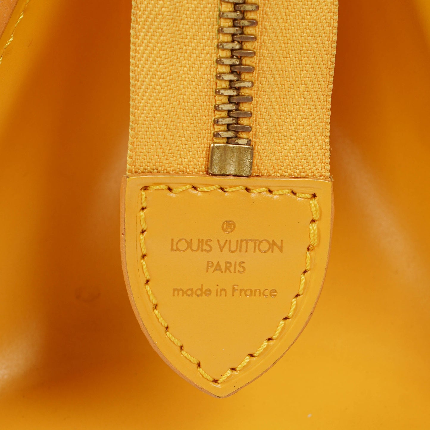 Louis Vuitton Triangle Yellow EPI Leather Handbag