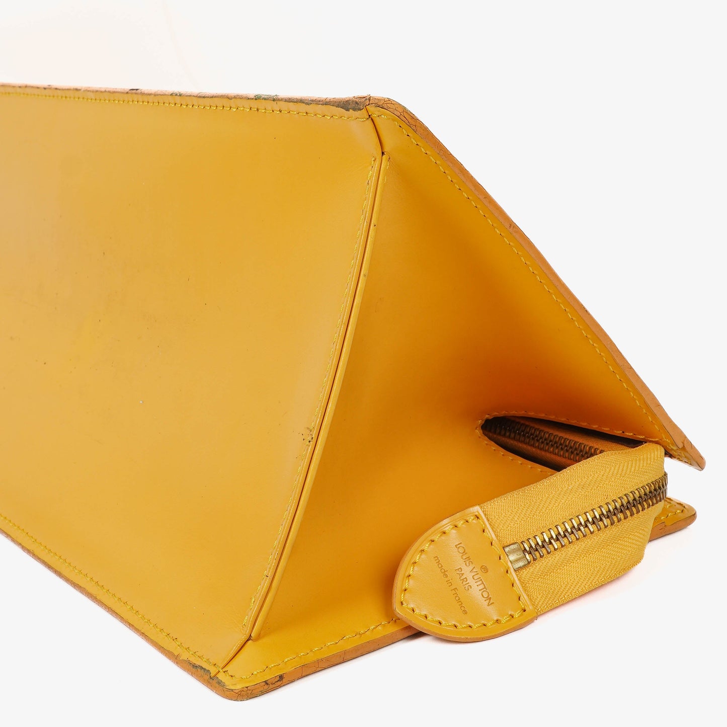 Louis Vuitton Triangle Yellow EPI Leather Handbag