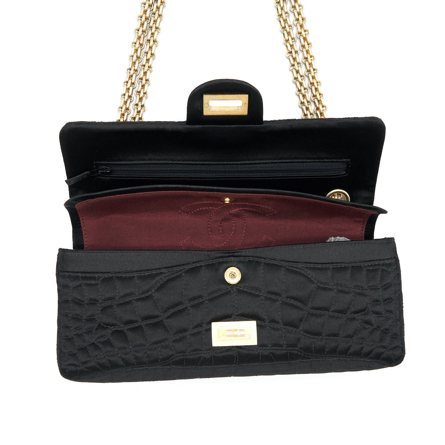 Chanel 2.55 Reissue Flap Bag Satin Black