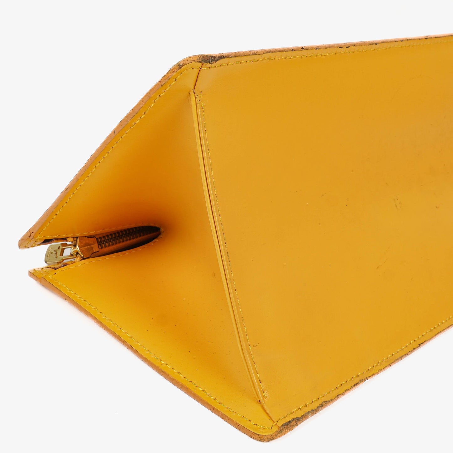 Louis Vuitton Triangle Yellow EPI Leather Handbag