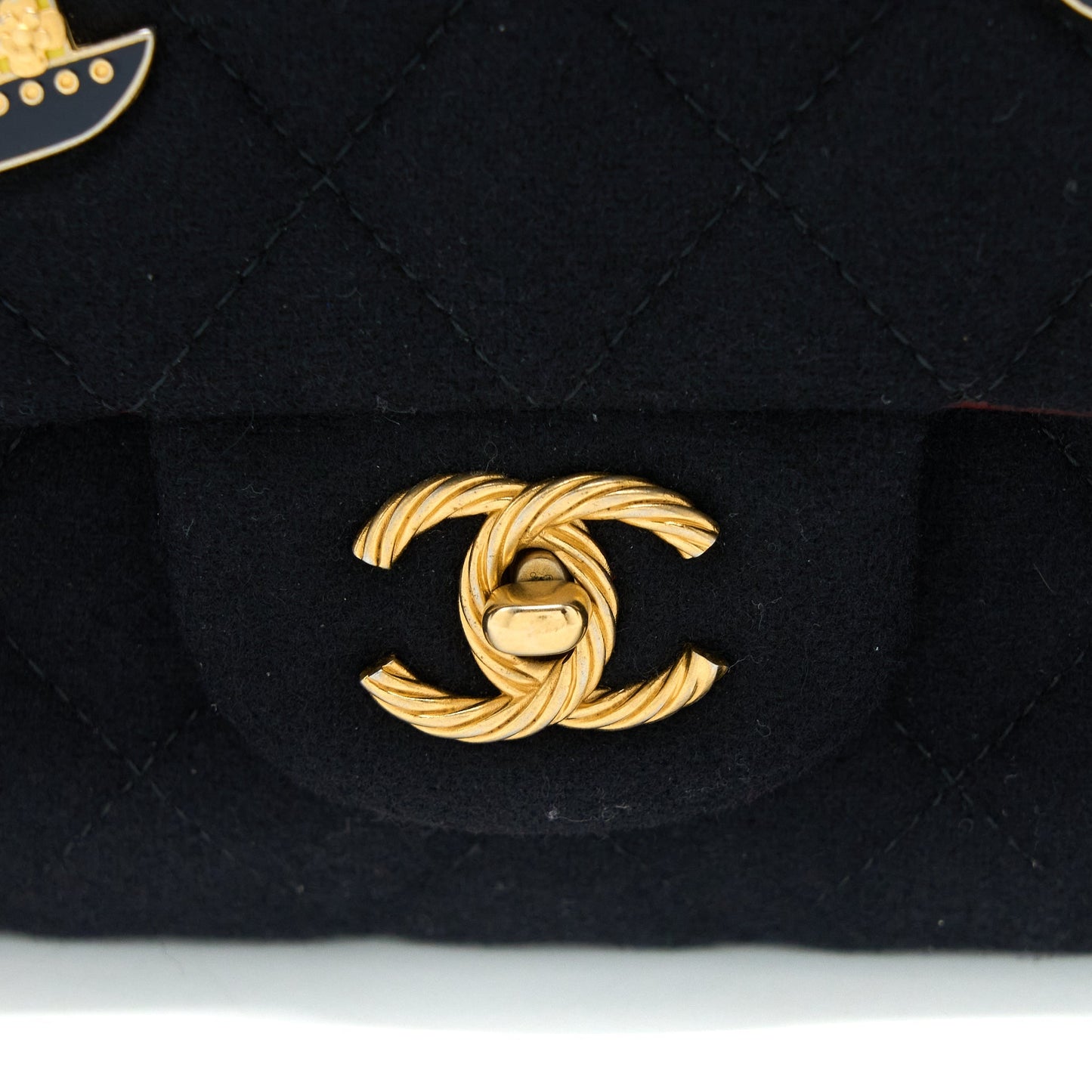 Chanel Medium Classic Double Flap Bag 2018 Metiers dArt Paris-Hamburg Collection Wool