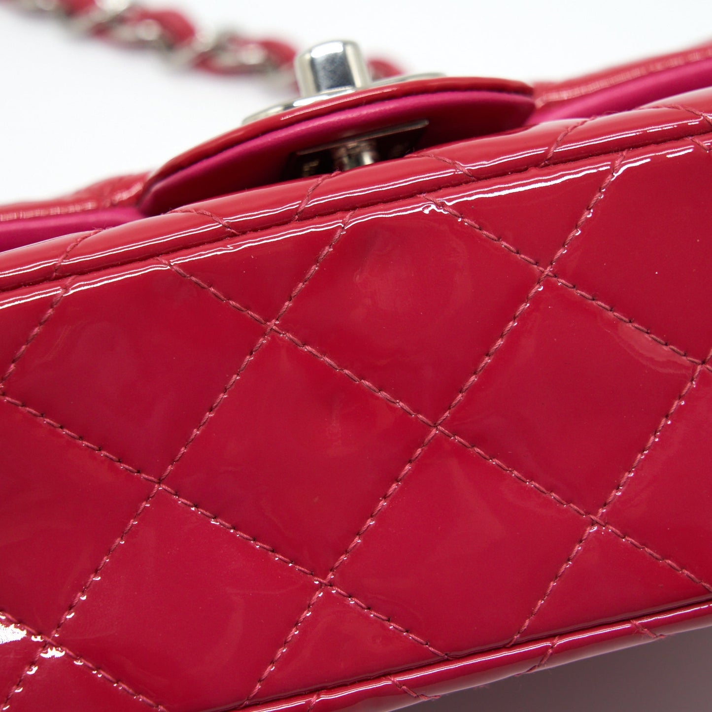 Chanel Mini Rectangular Flap Bag Patent Pink