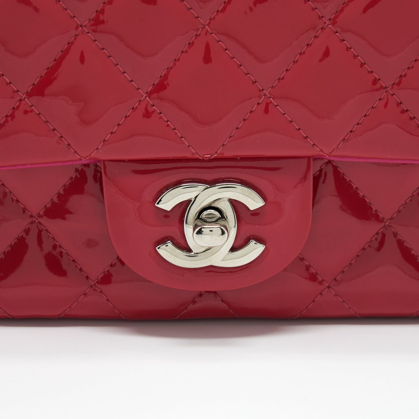 Chanel Mini Rectangular Flap Bag Patent Pink