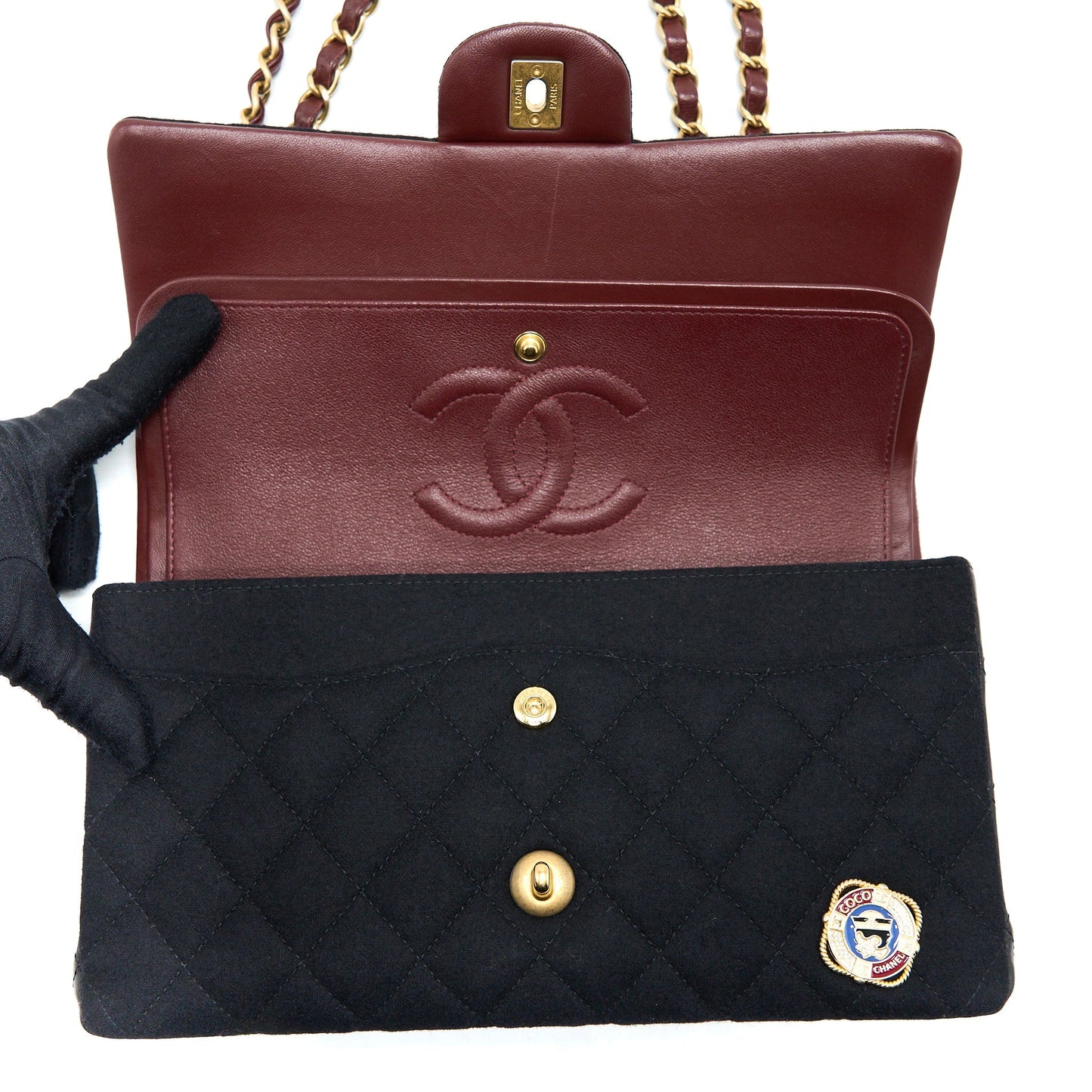 Chanel Medium Classic Double Flap Bag 2018 Metiers dArt Paris-Hamburg Collection Wool
