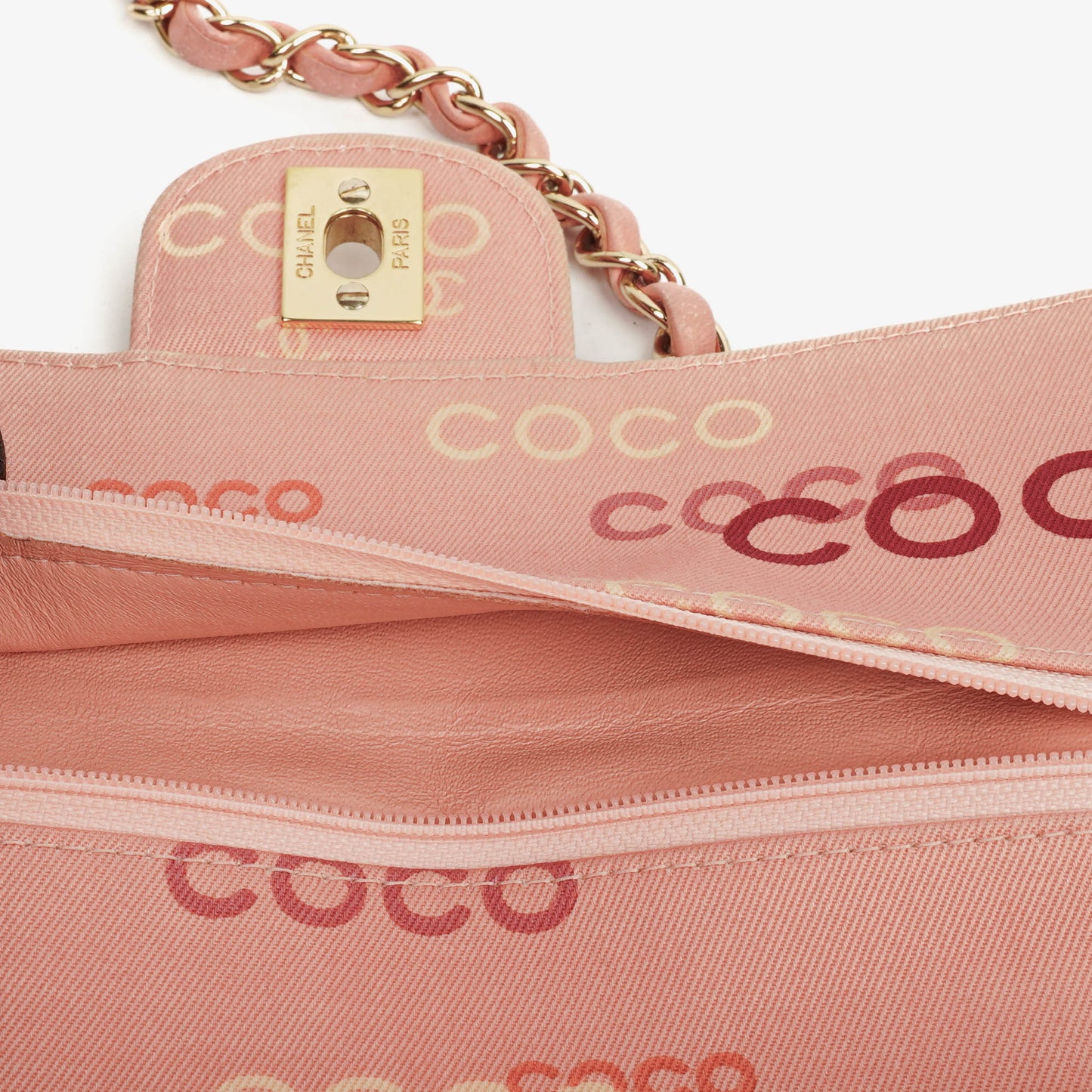 Chanel COCO Print Medium Classic Double Flap Flap Bag 24K Gold-Plated Hardware