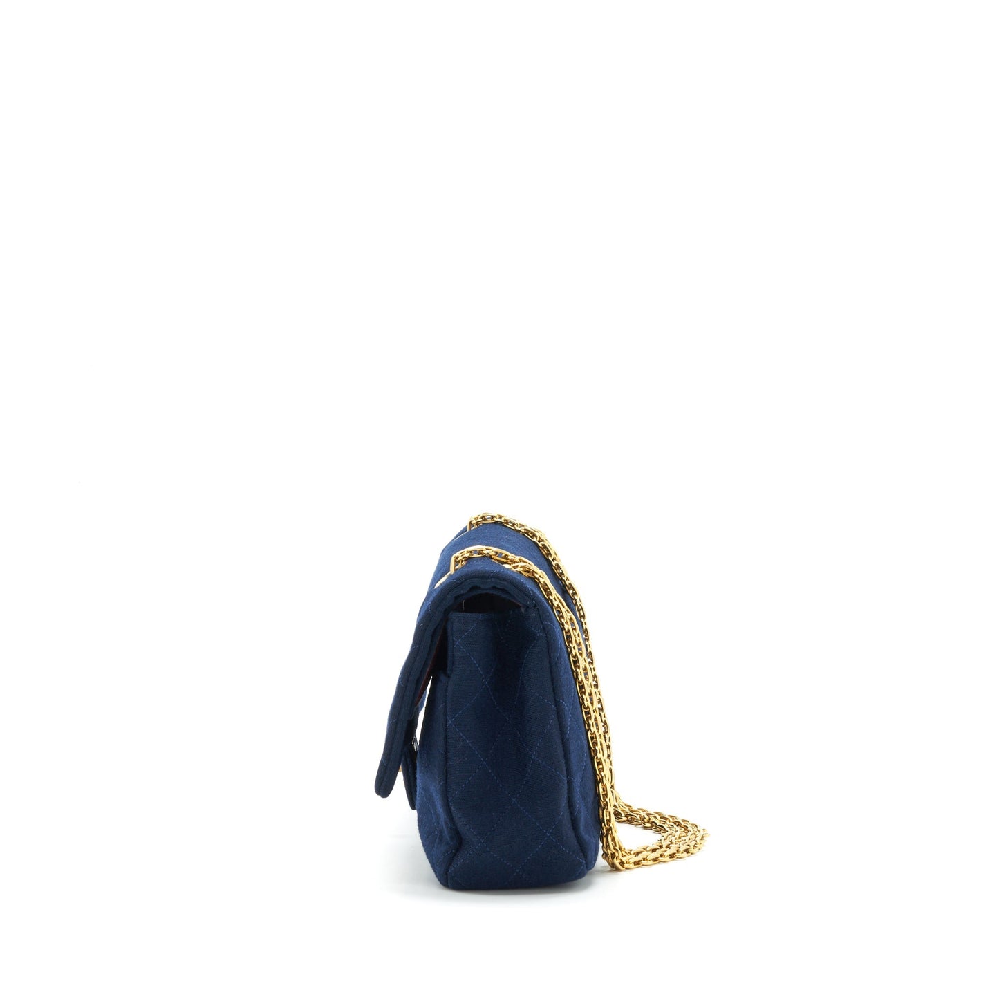 Chanel  Medium Classic Double Flap Bag Fabric Navy