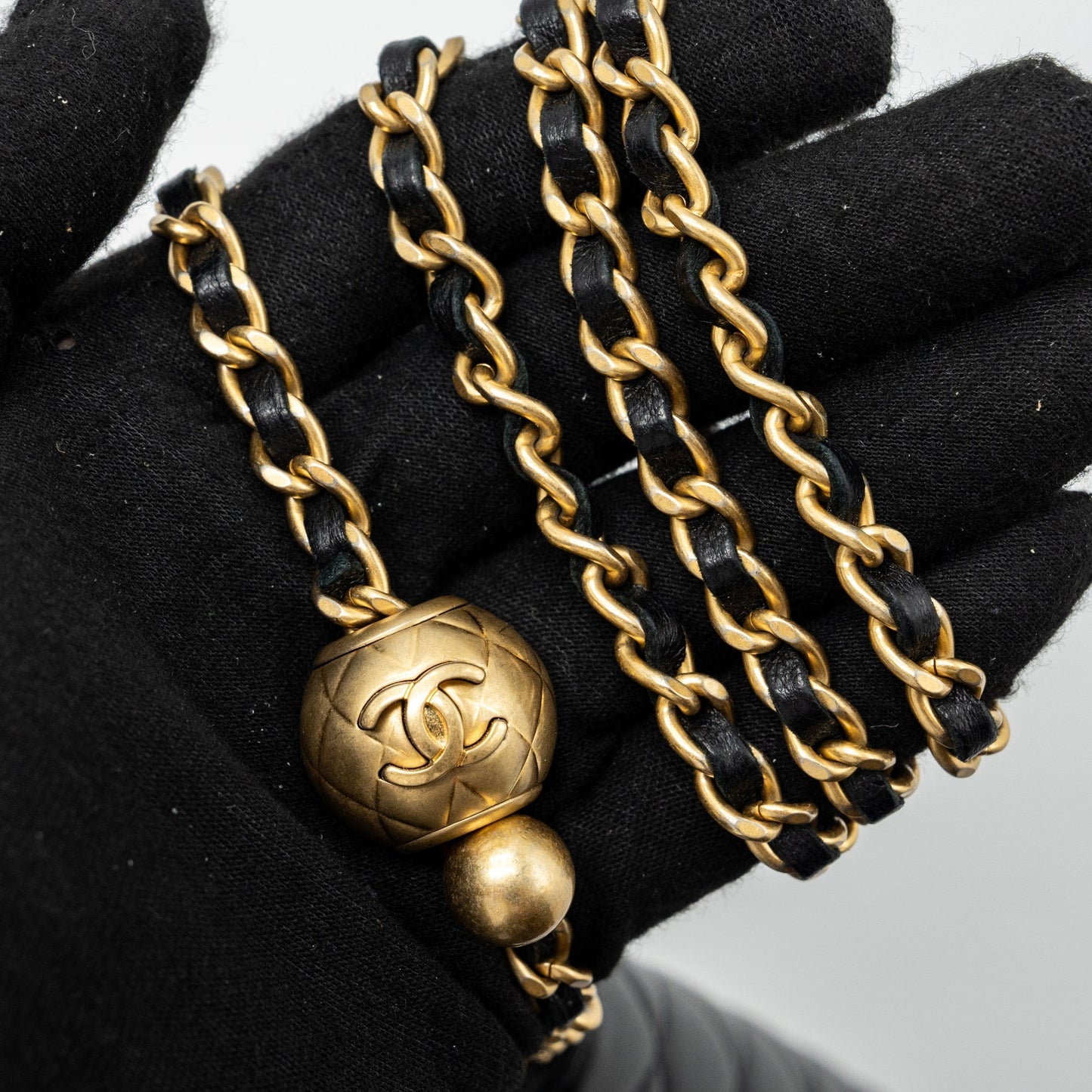 Chanel Pearl Crush Wallet On Chain Lambskin Black (Microchip)