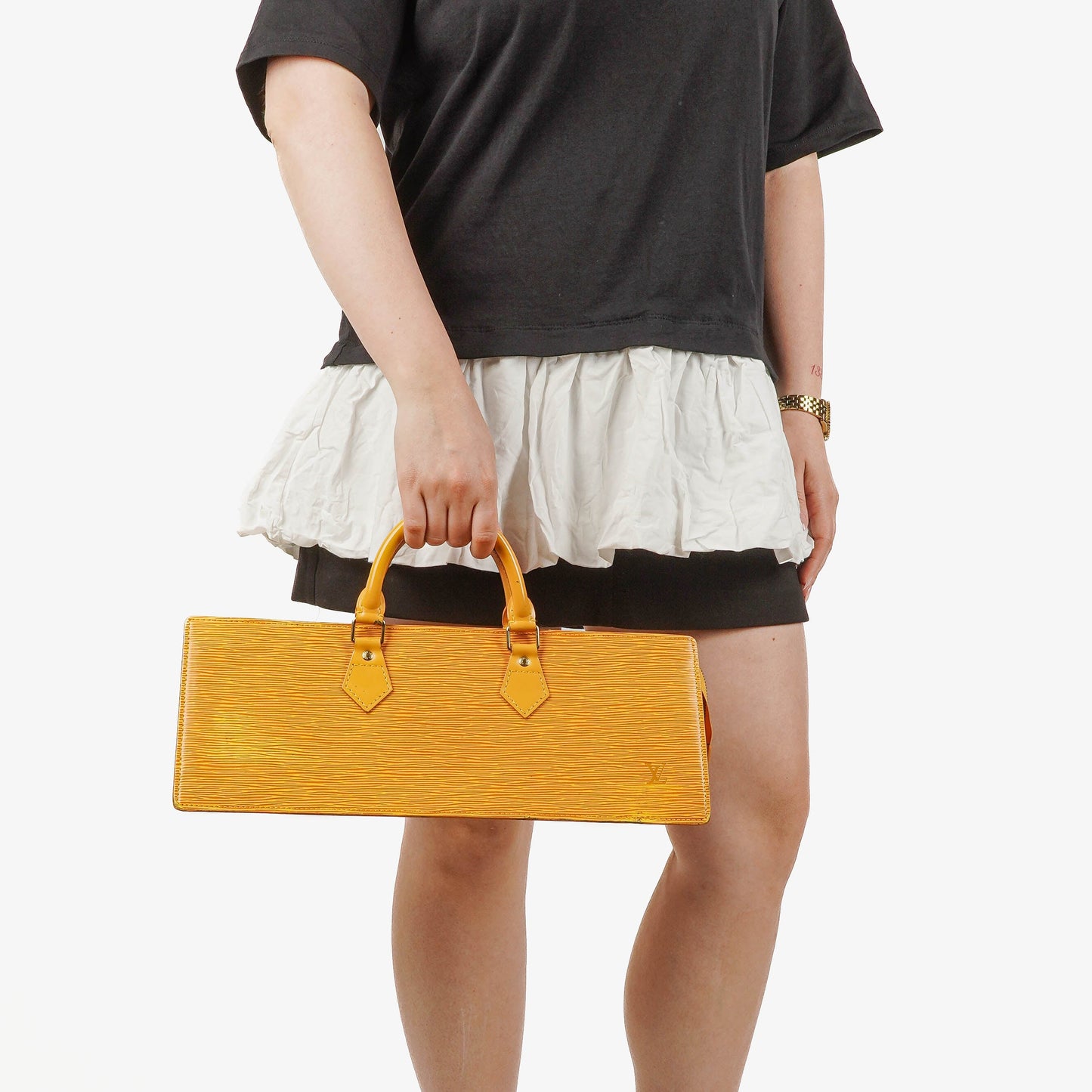 Louis Vuitton Triangle Yellow EPI Leather Handbag