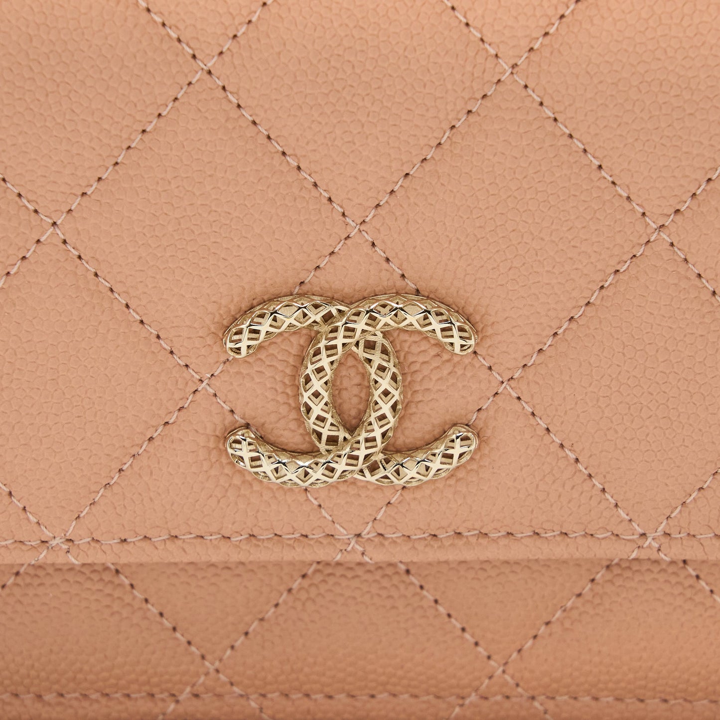 Chanel Giant CC Logo Wallet On Chain Caviar Dark Pink L (Microchip)